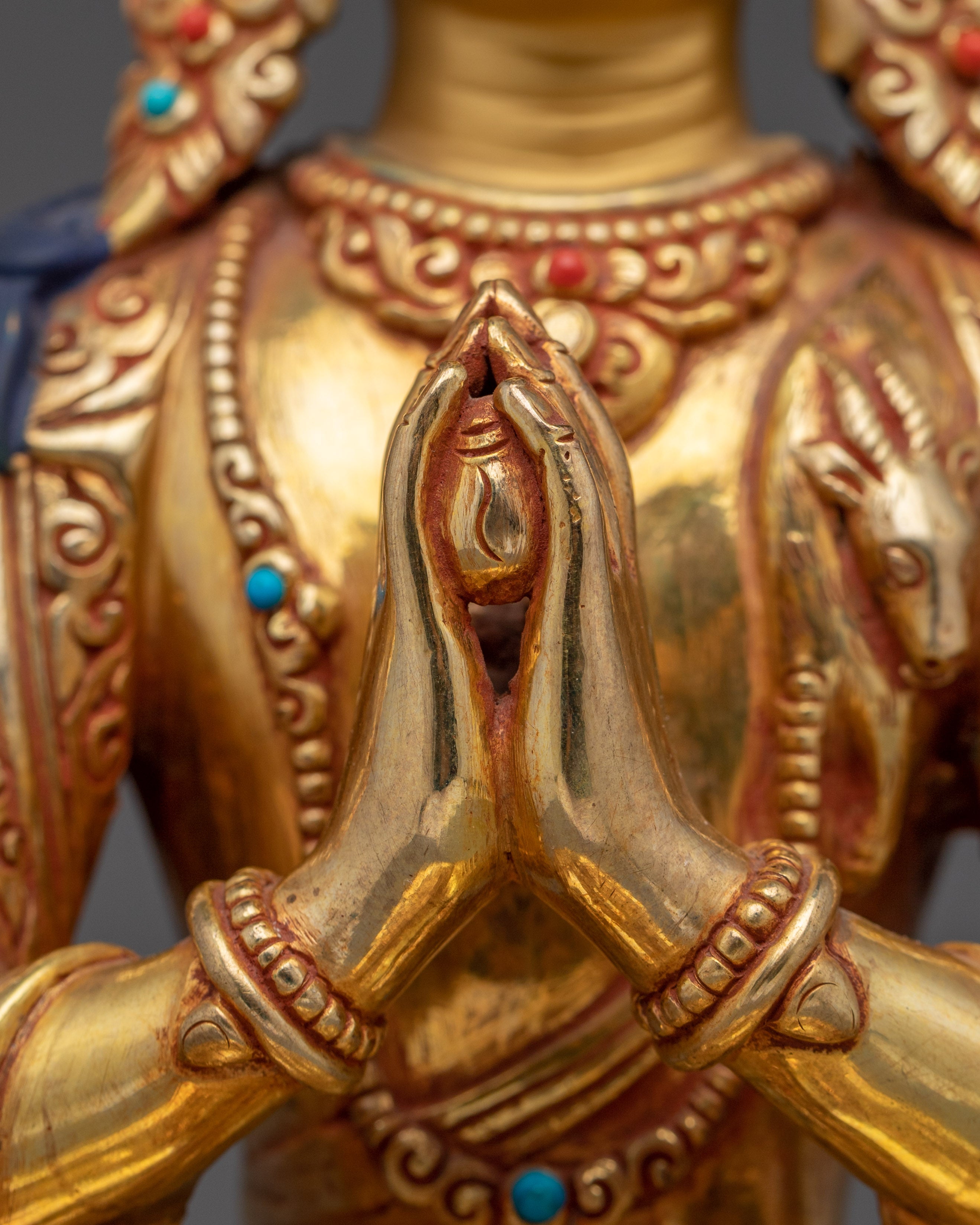Chenrezig, Guardian of Love and Light | Tibetan Gold Gilded Statue