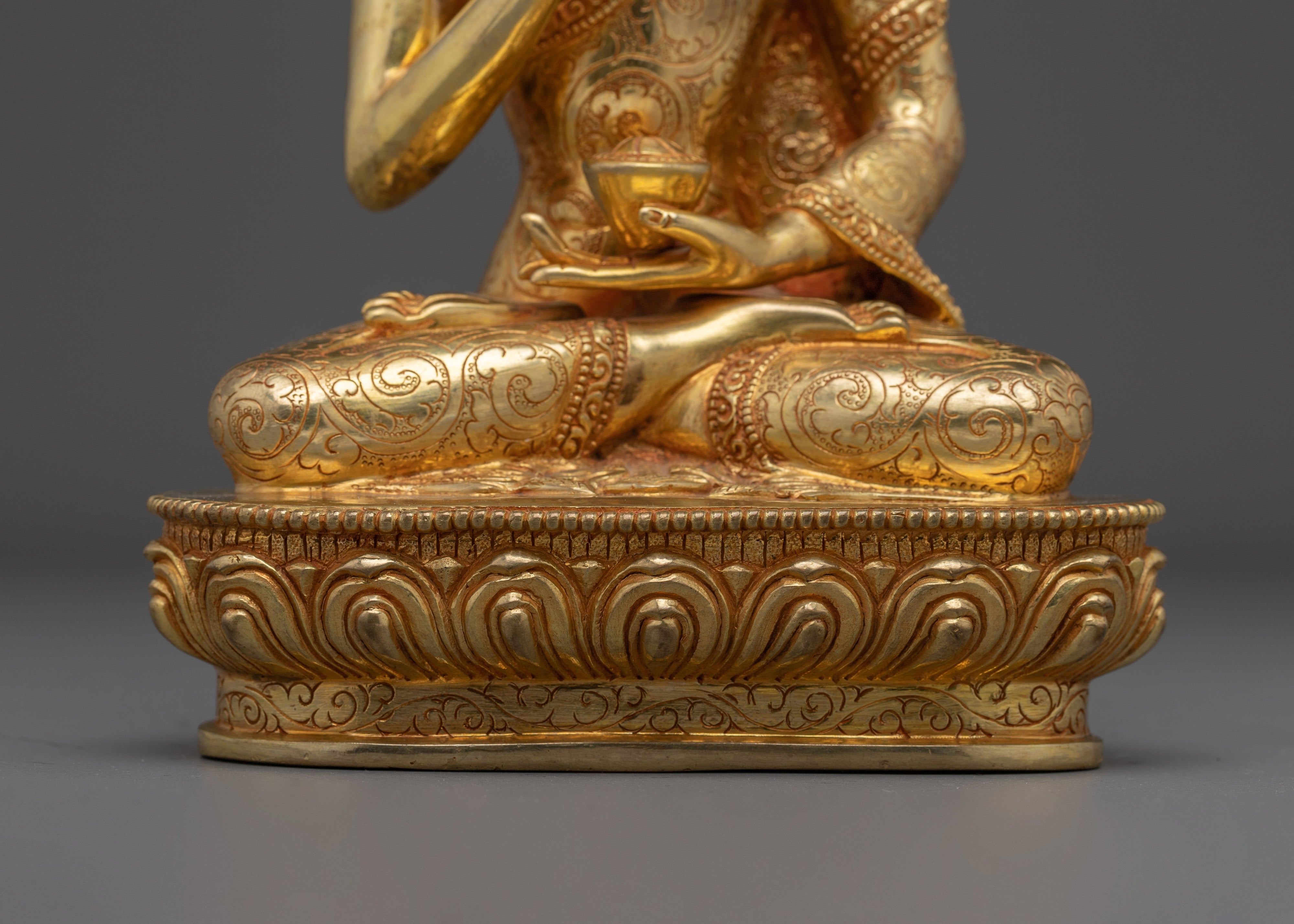 Himalayan Amoghasiddhi Statue | Nepali Handcrafted Gold Icon
