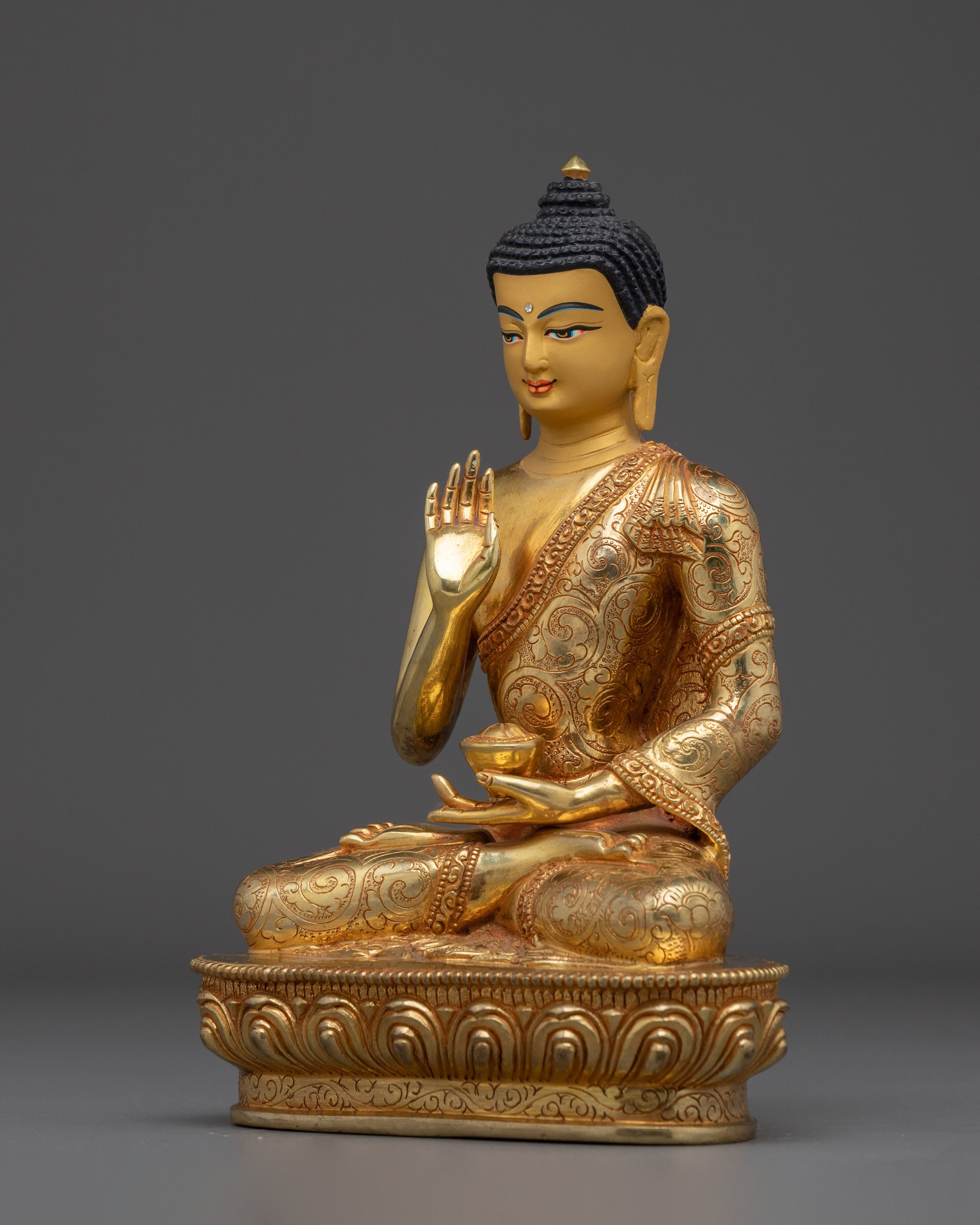 Himalayan Amoghasiddhi Statue | Nepali Handcrafted Gold Icon