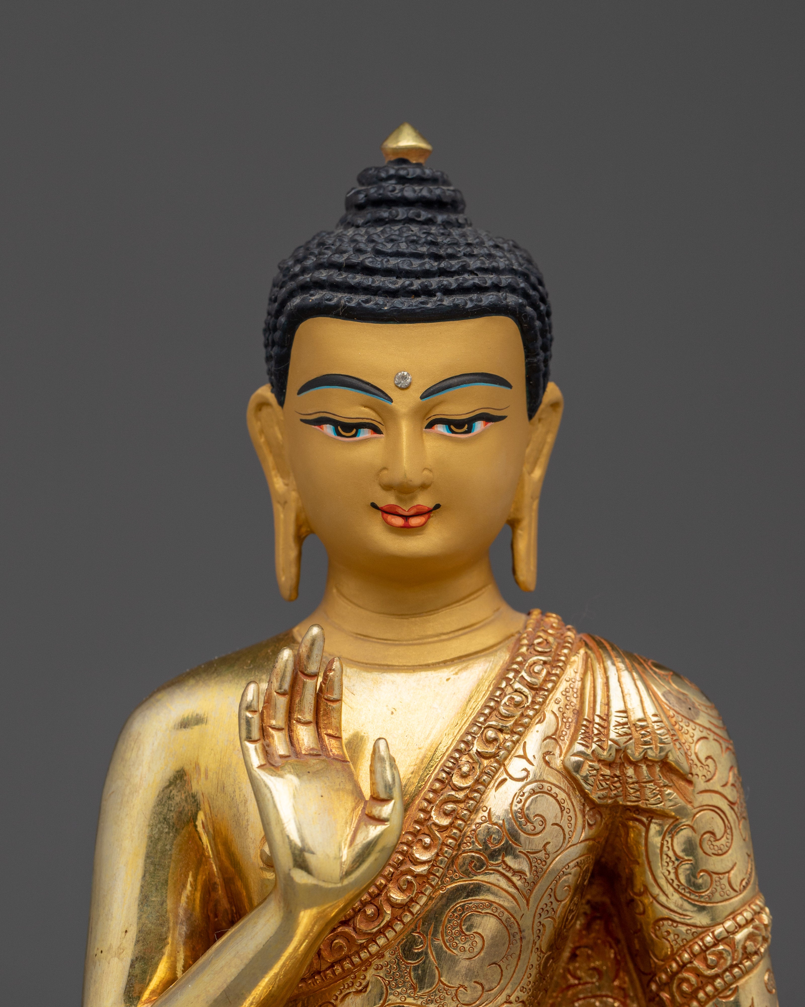Himalayan Amoghasiddhi Statue | Nepali Handcrafted Gold Icon