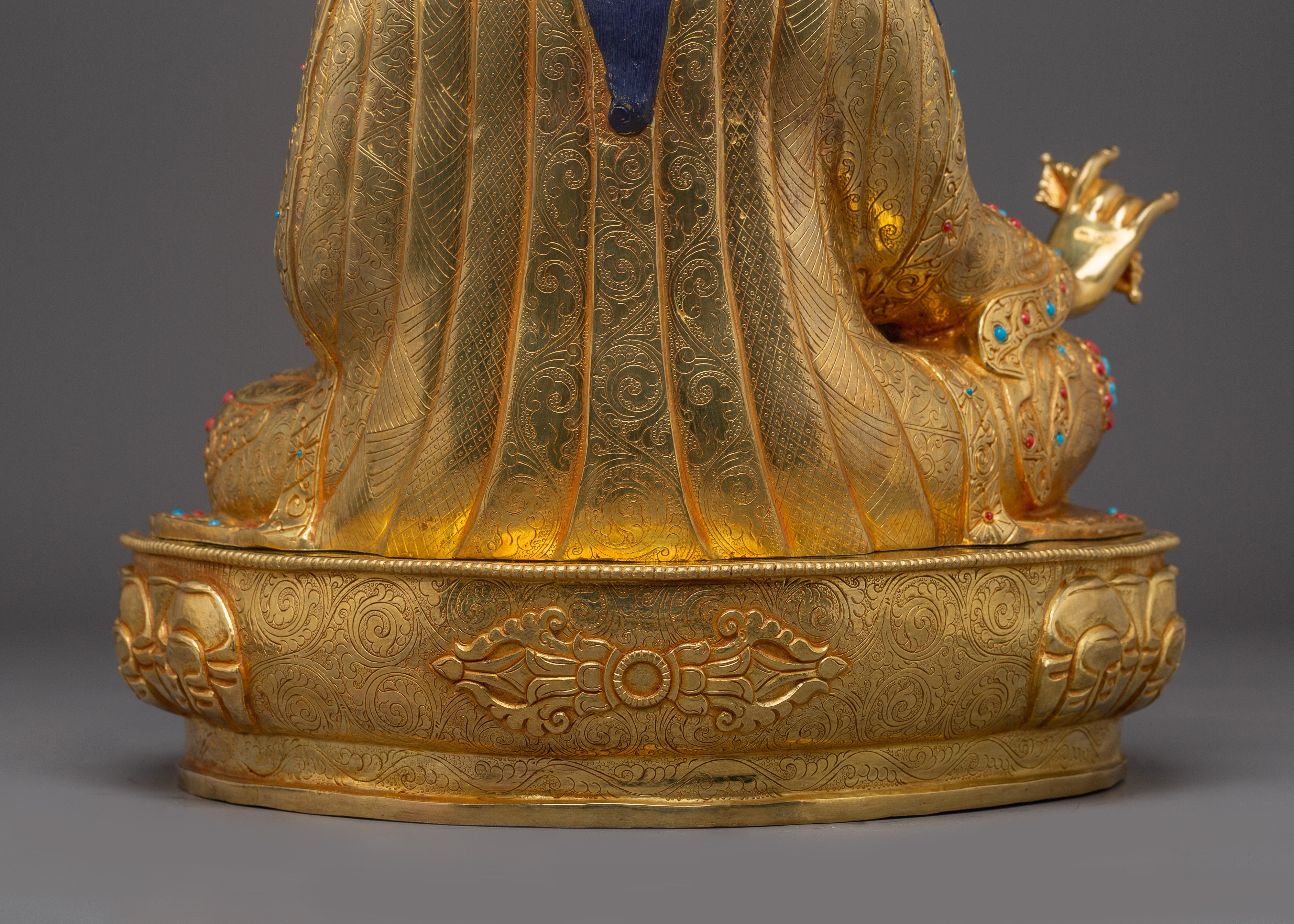 Guru Rinpoche, Master of the Vajra Path | Gold Gilded Nepali Icon