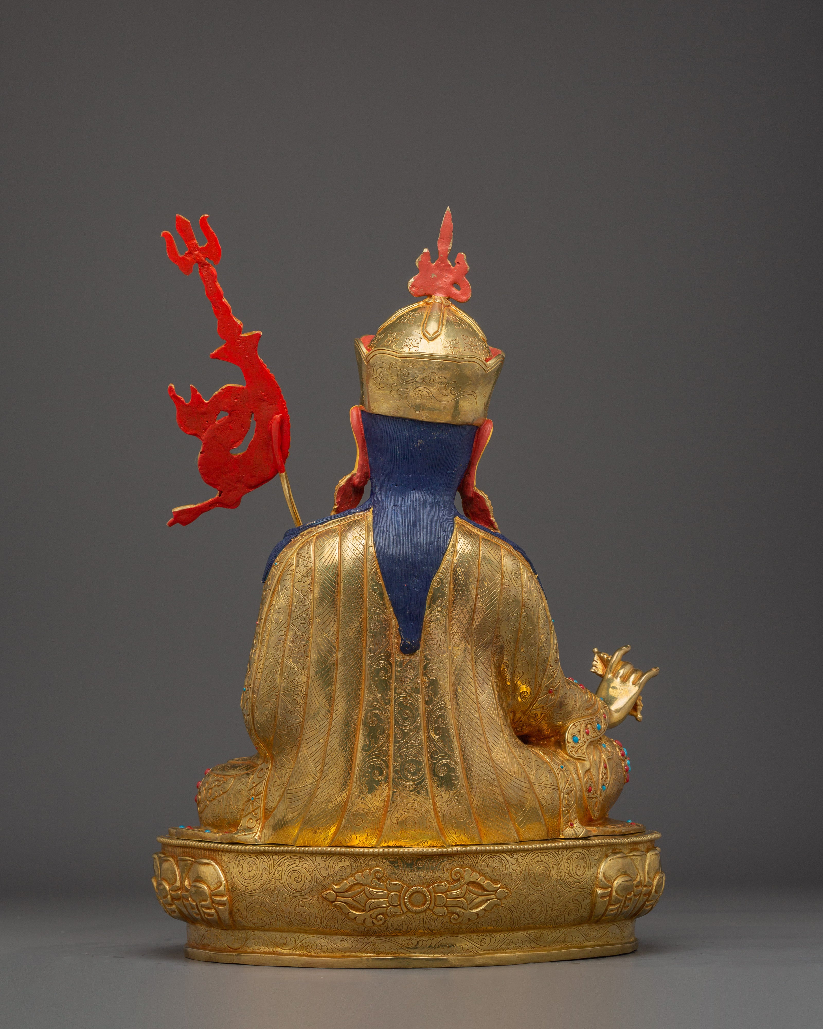 Guru Rinpoche, Master of the Vajra Path | Gold Gilded Nepali Icon