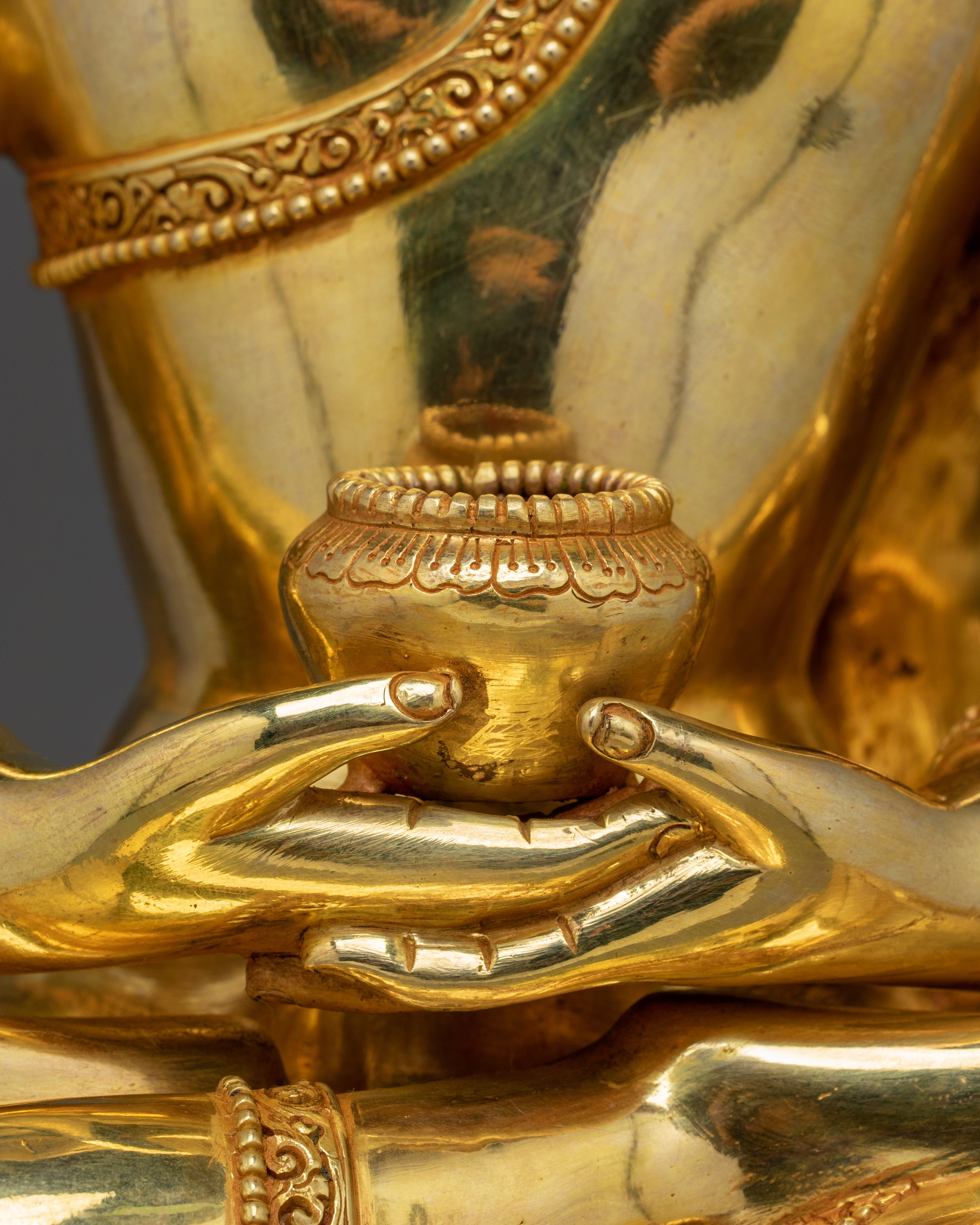 Amitabha Golden Art, Buddha of Infinite Light | Gold Gilded Sculpture
