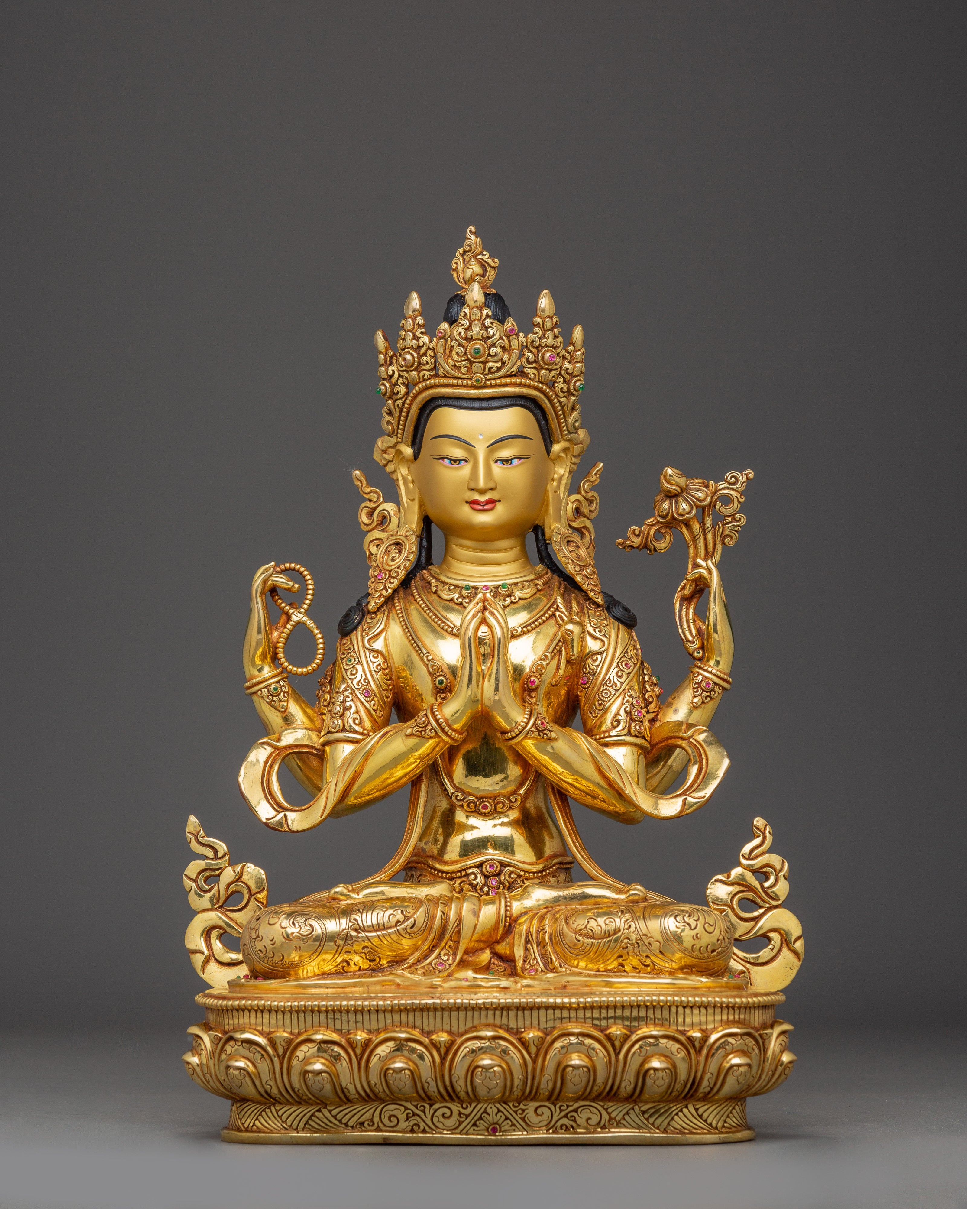 Chenrezig Statue: Himalayan Handmade Artwork 