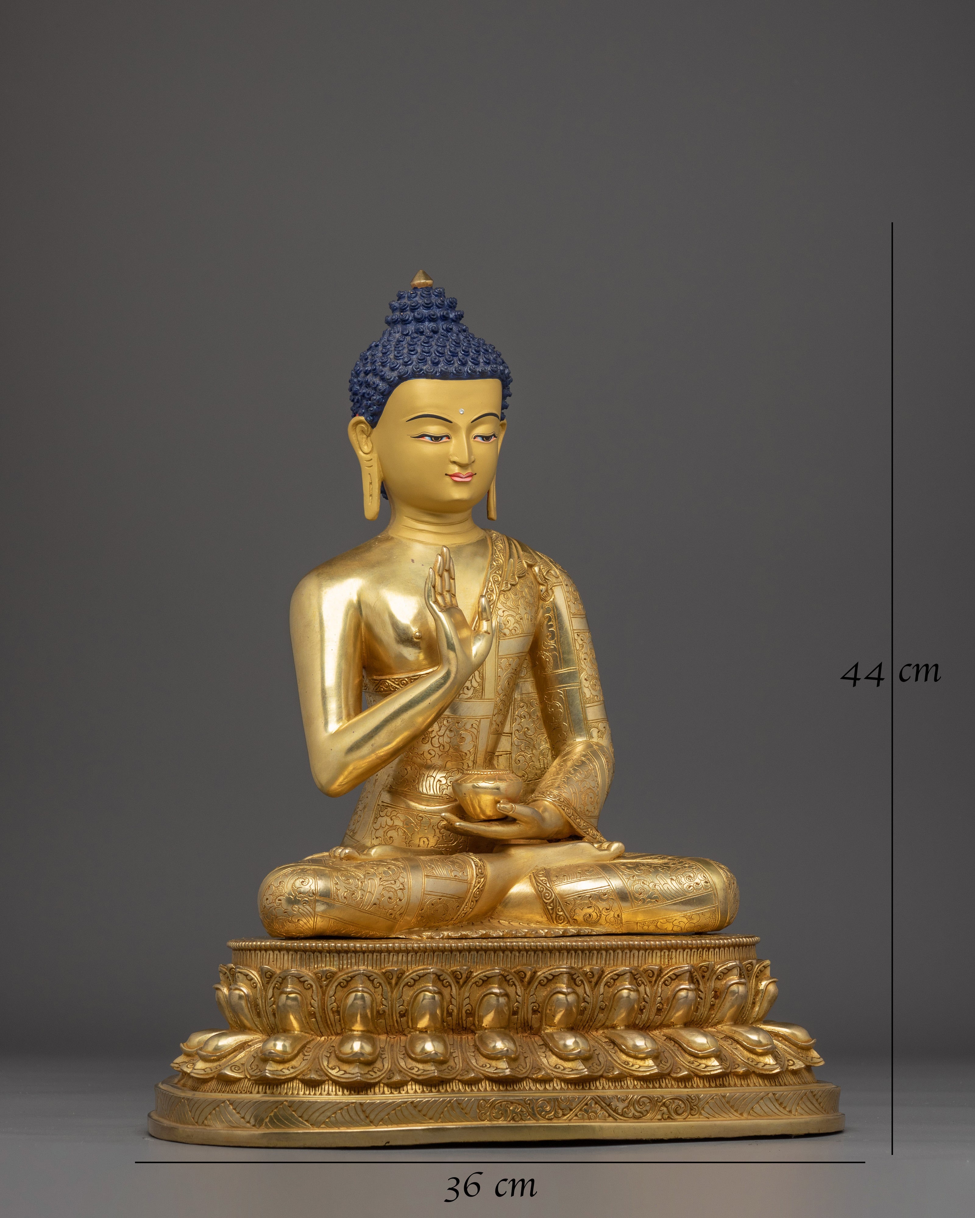 Amoghasiddhi Buddha Statue in 24K Gold Gilded 