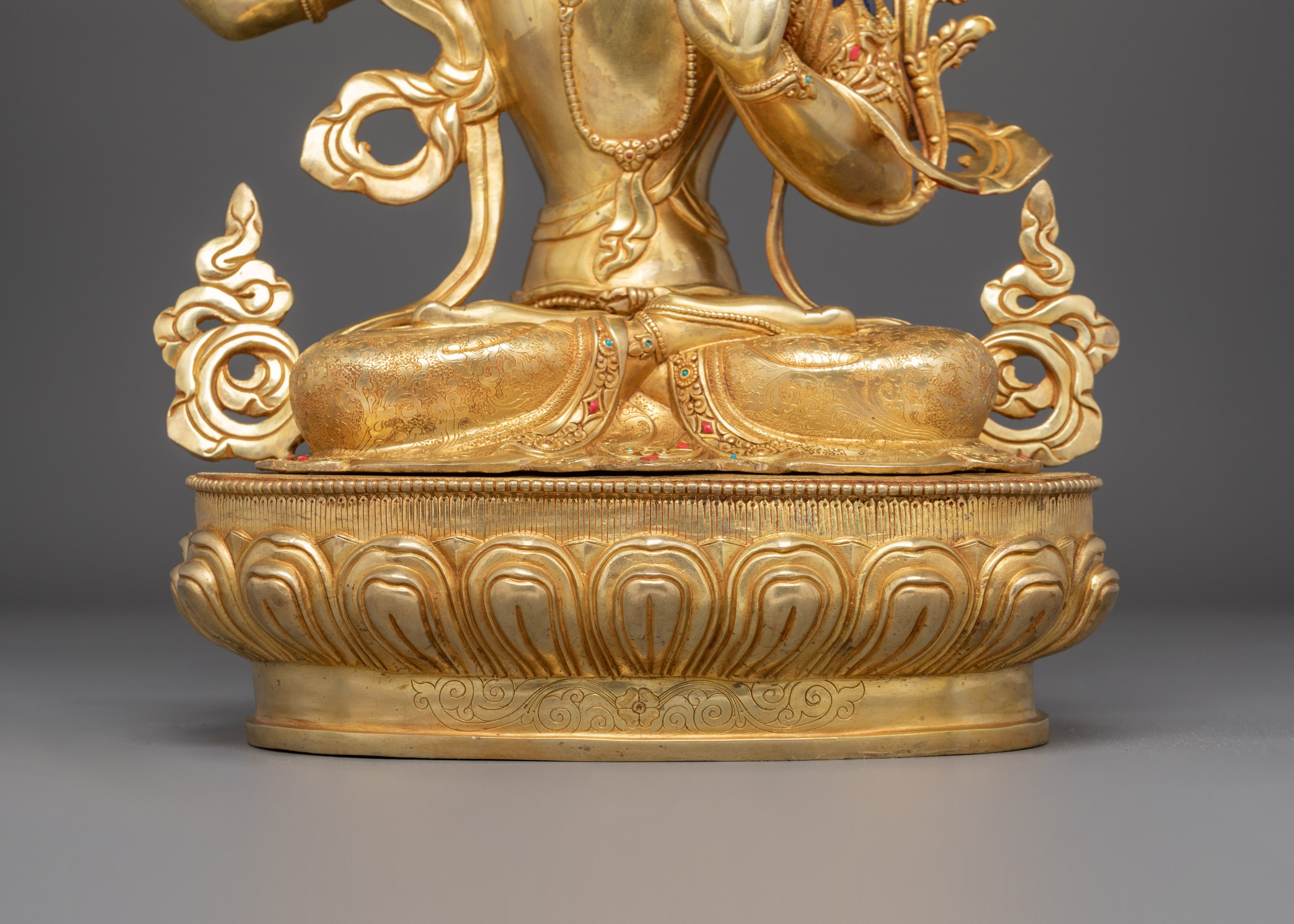 Golden Manjushri Art: The Wisdom Bodhisattva