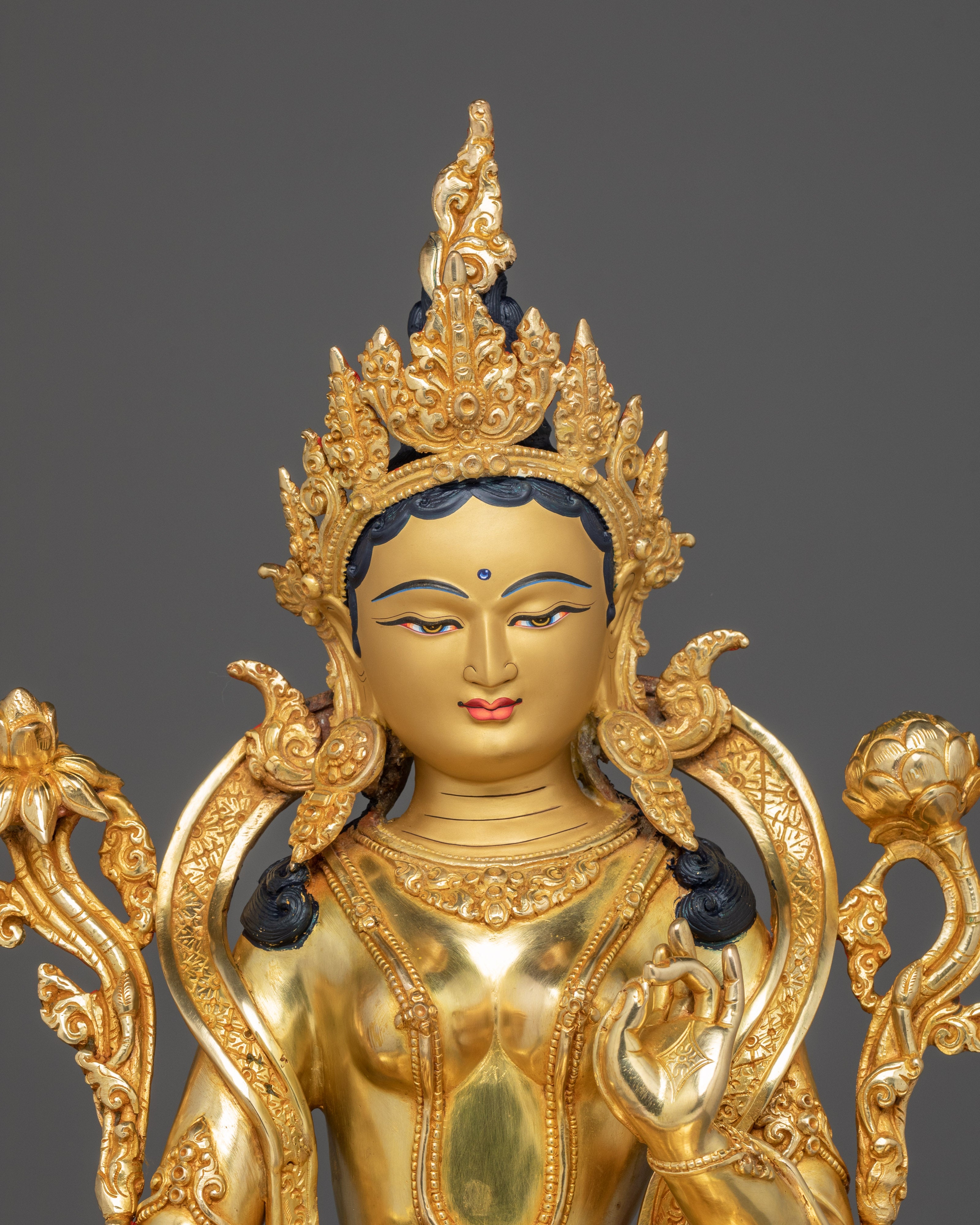 Radiant Golden Shyama Tara Figurine | Green Tara - Mother of Liberation