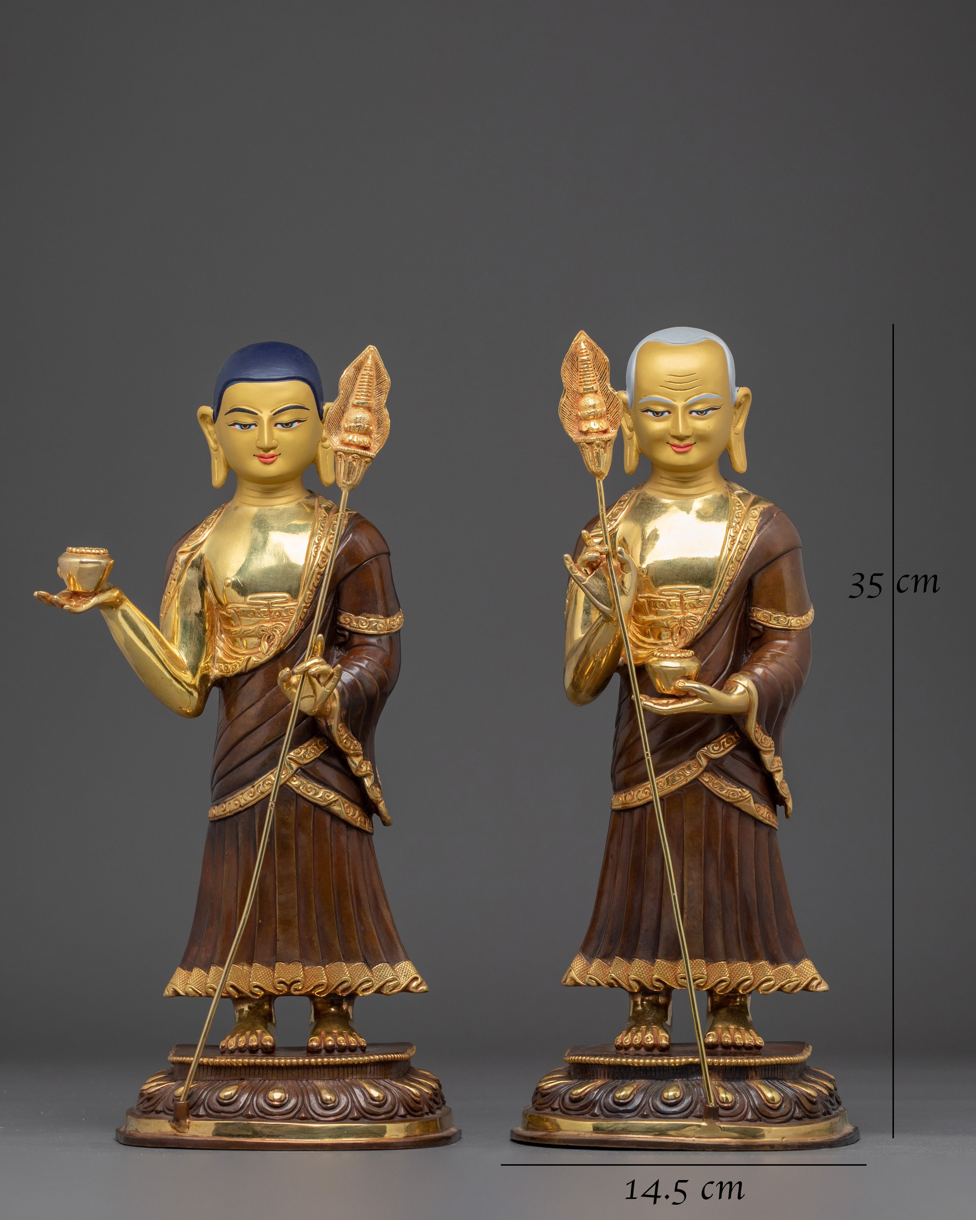 Shakyamuni Buddha and his Disciples: Shariputra and Maudgalyayana Statue