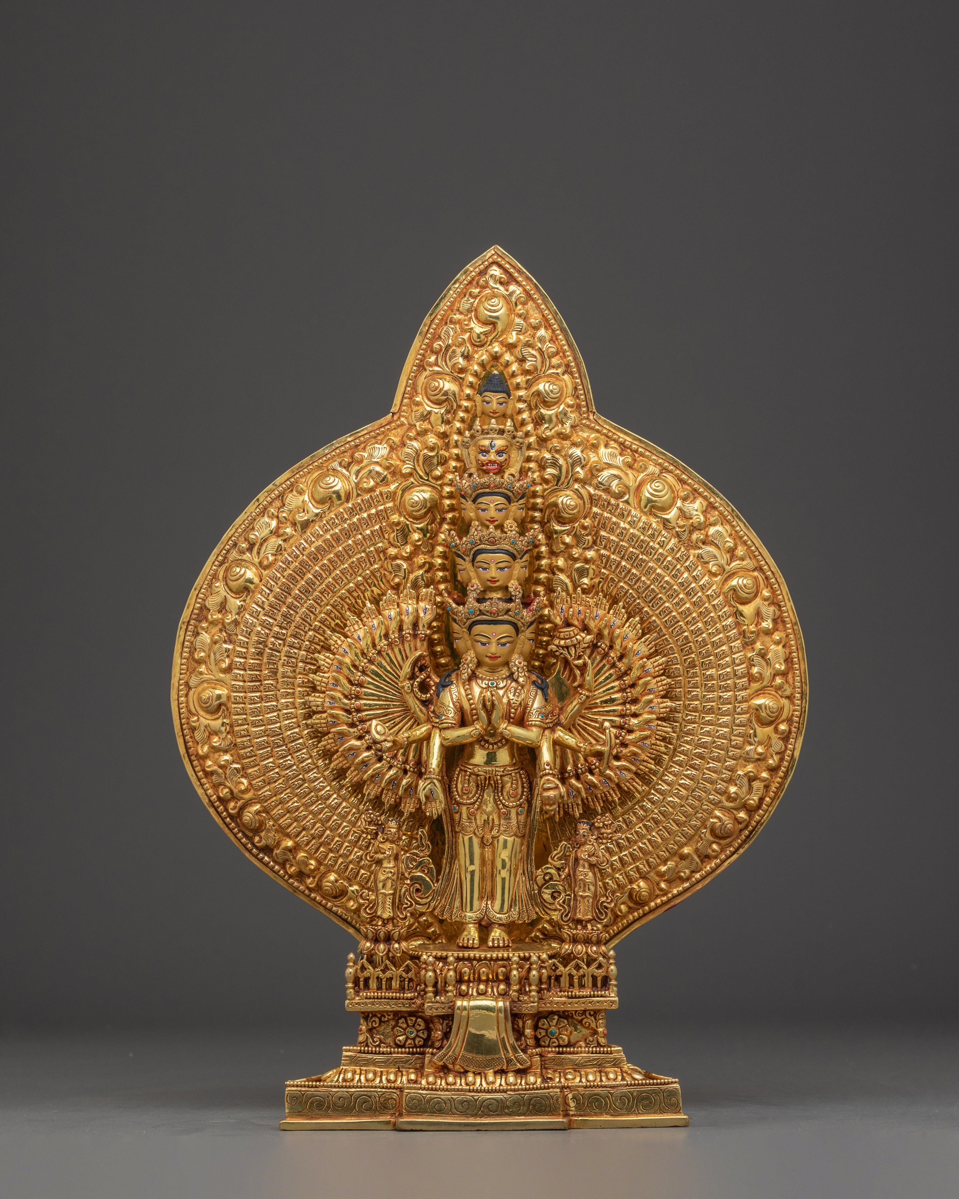 Handmade 1000 Armed Chenrezig Statue: Compassionate Bodhisattva&nbsp;