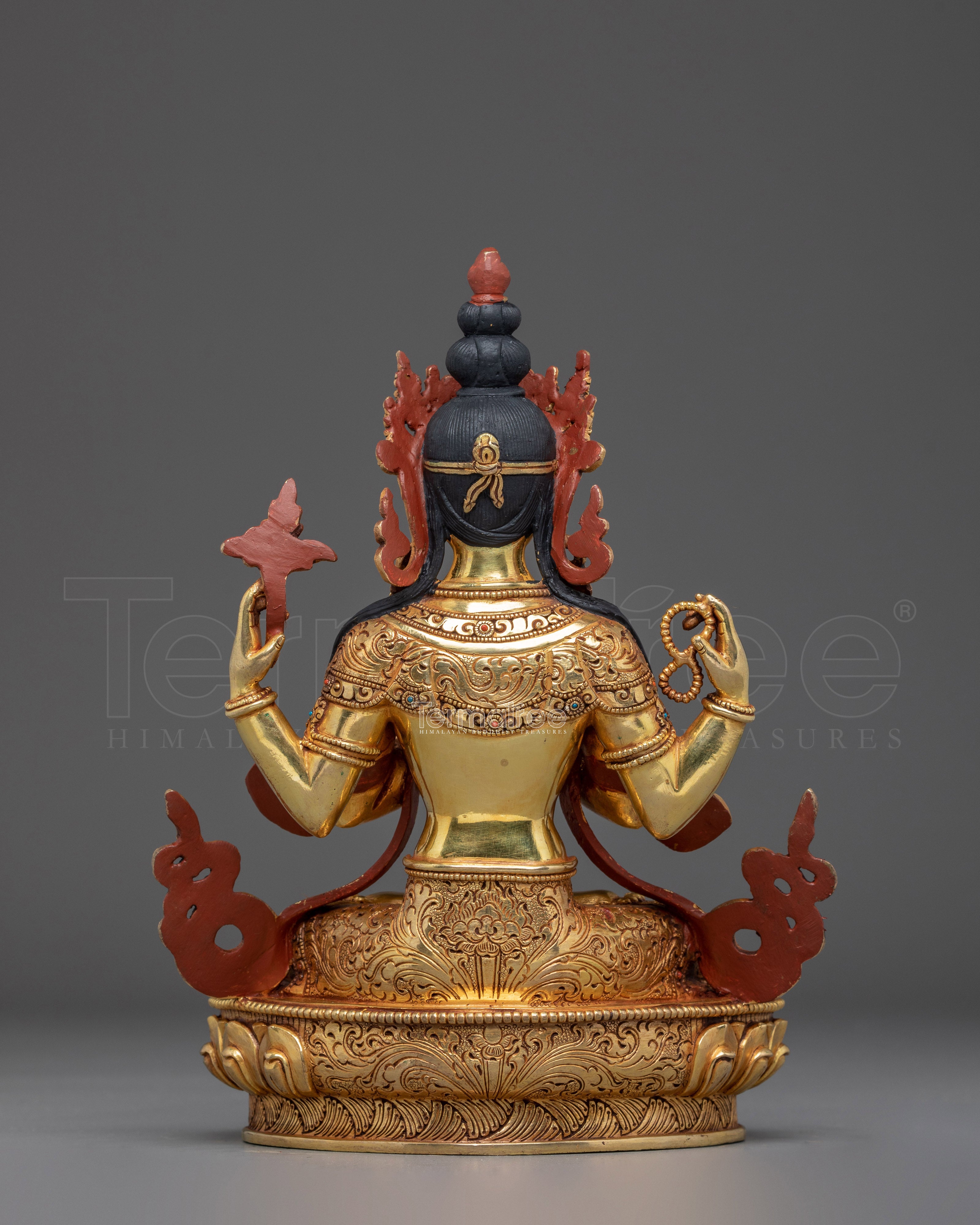 23.5cm Copper Statue of Bodhisattva Chenrezig