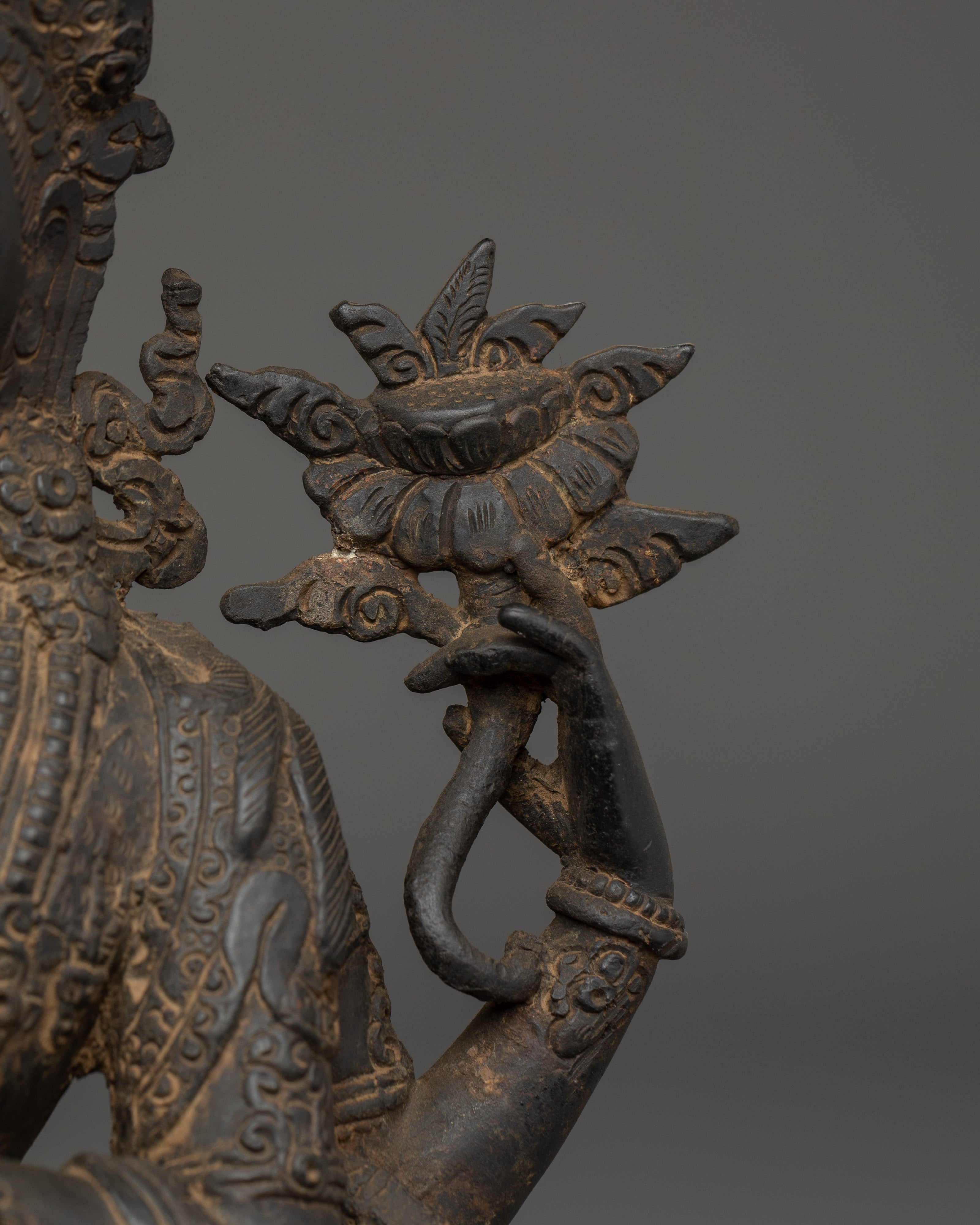29.5cm Chenrezig Copper Statue | Bodhisattva of Compassion