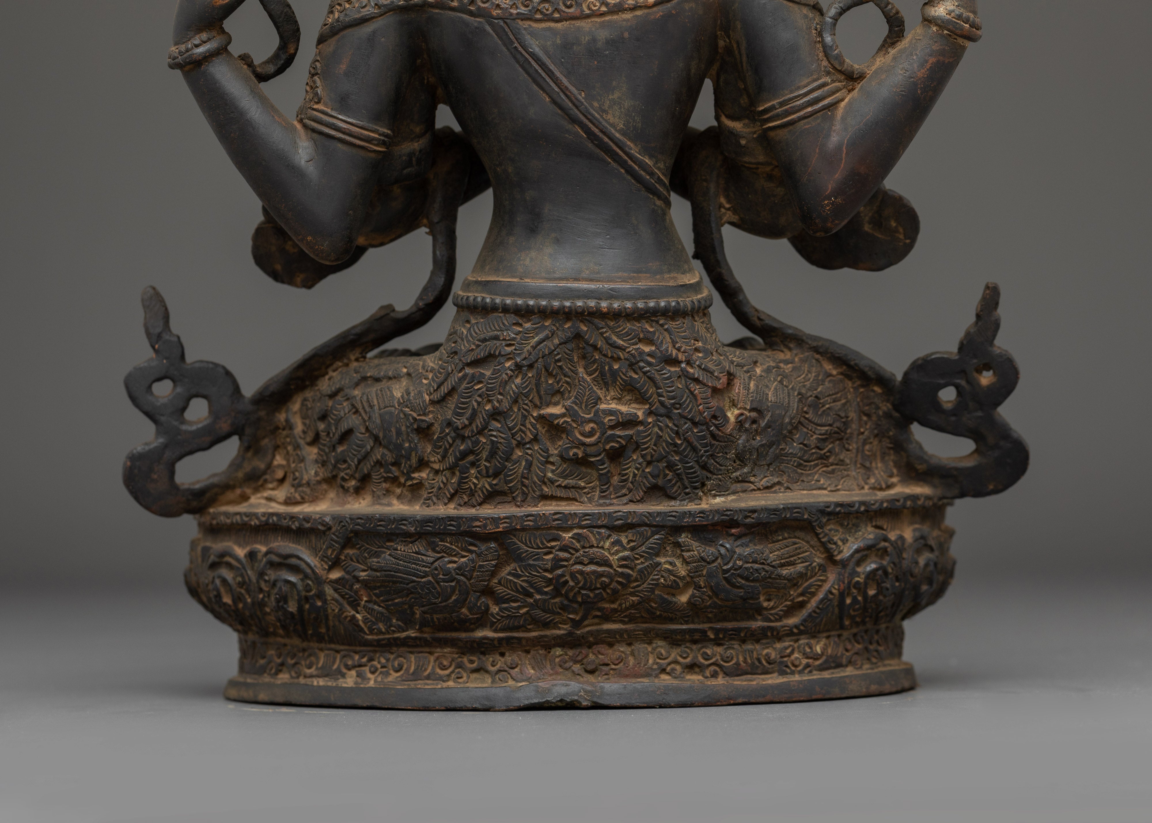 29.5cm Chenrezig Copper Statue | Bodhisattva of Compassion