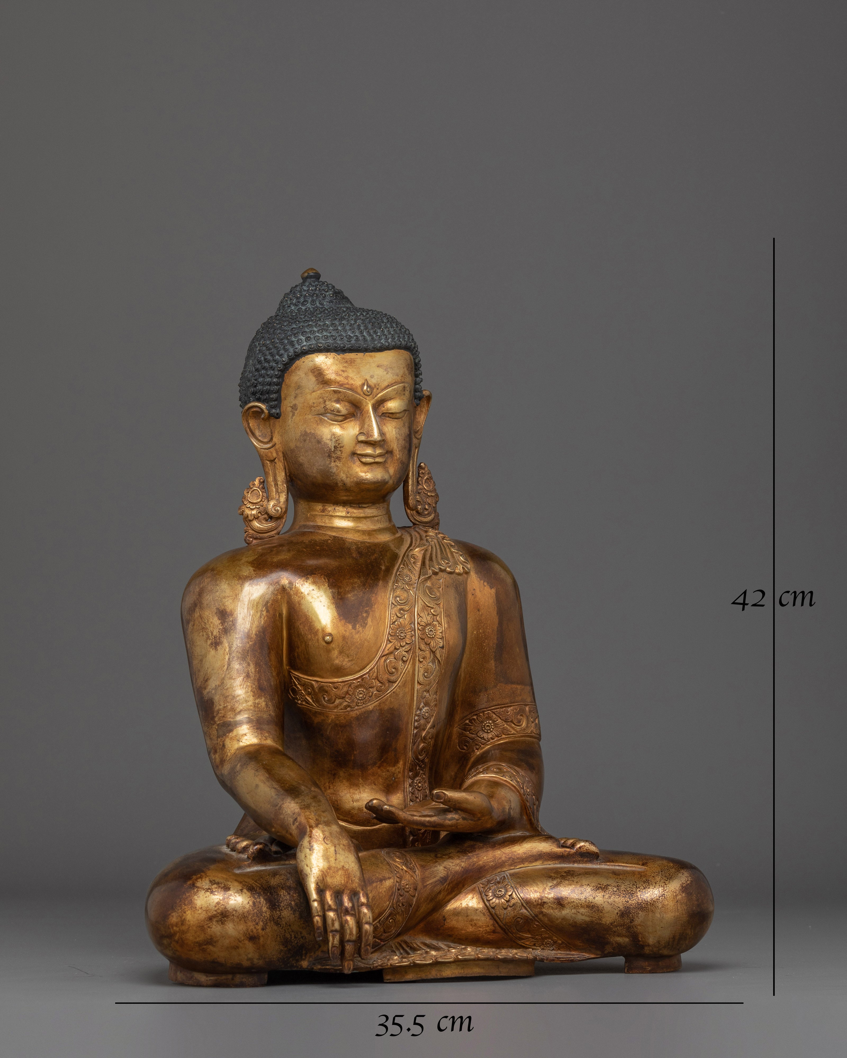 Antique Finished Shakyamuni Buddha Statue  