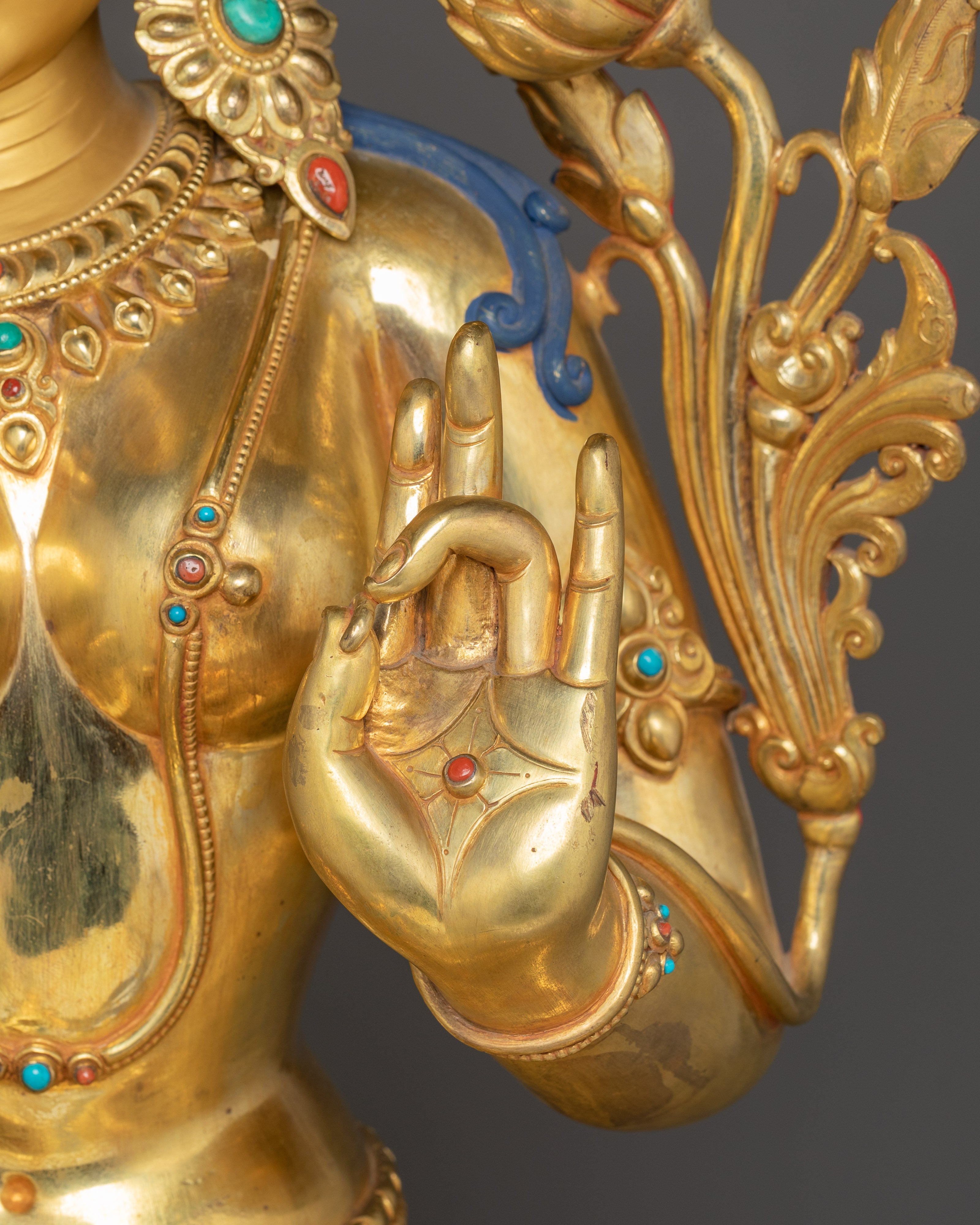 Golden Green Tara Statue: Mother of Compassion and Liberation