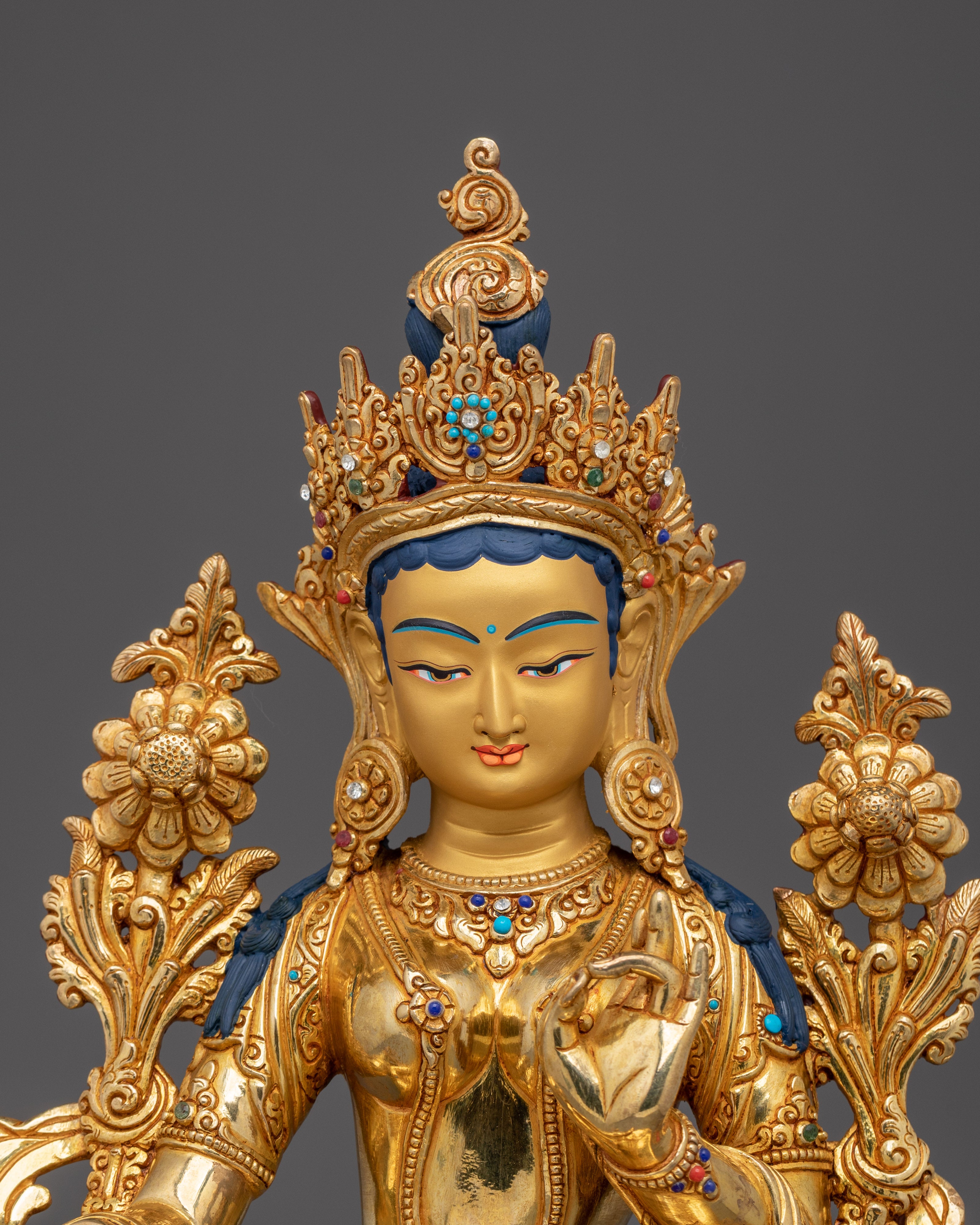 Radiant Green Tara Statue for Dharma Decor