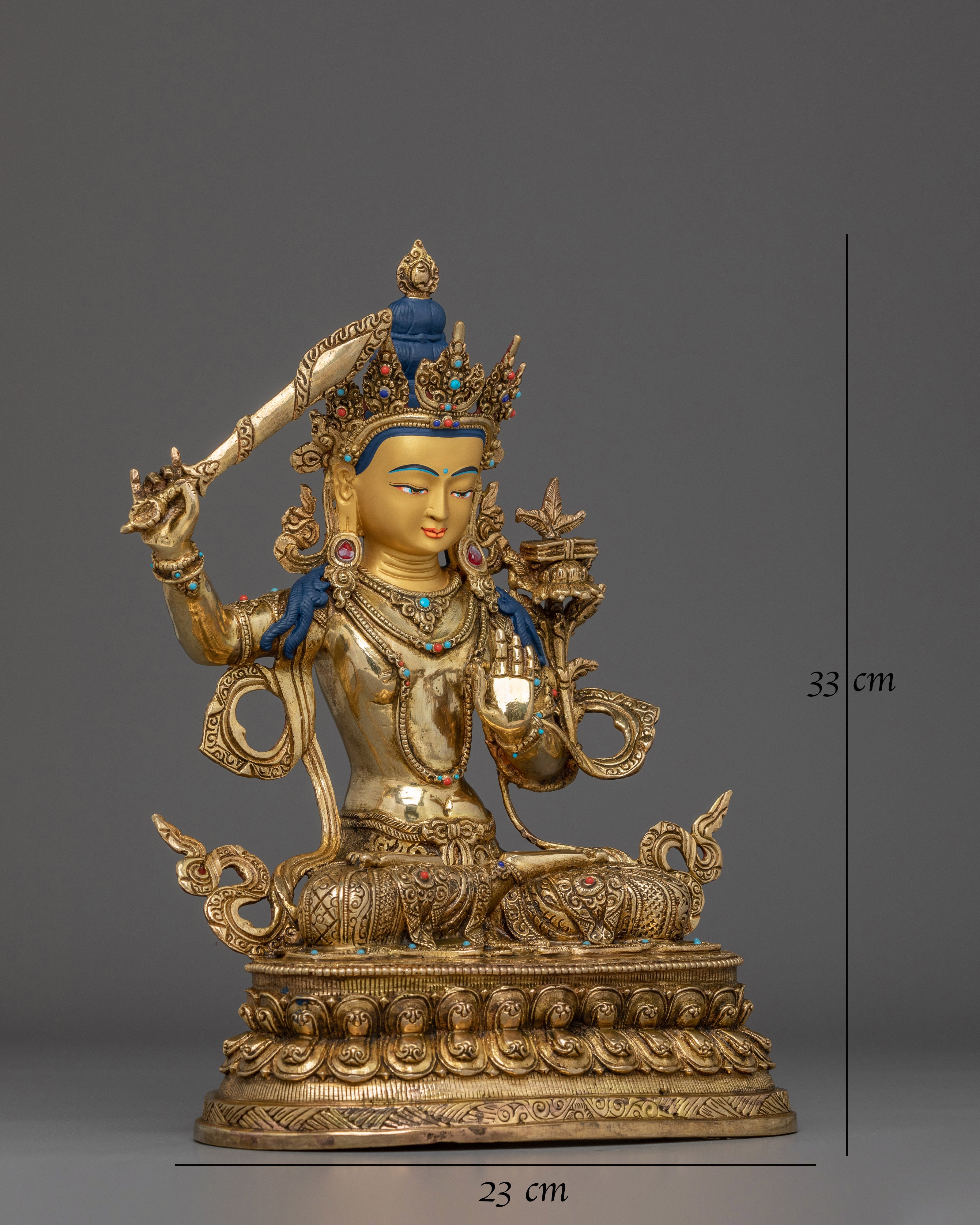 Flaming Sword Holder Manjushri Statue 