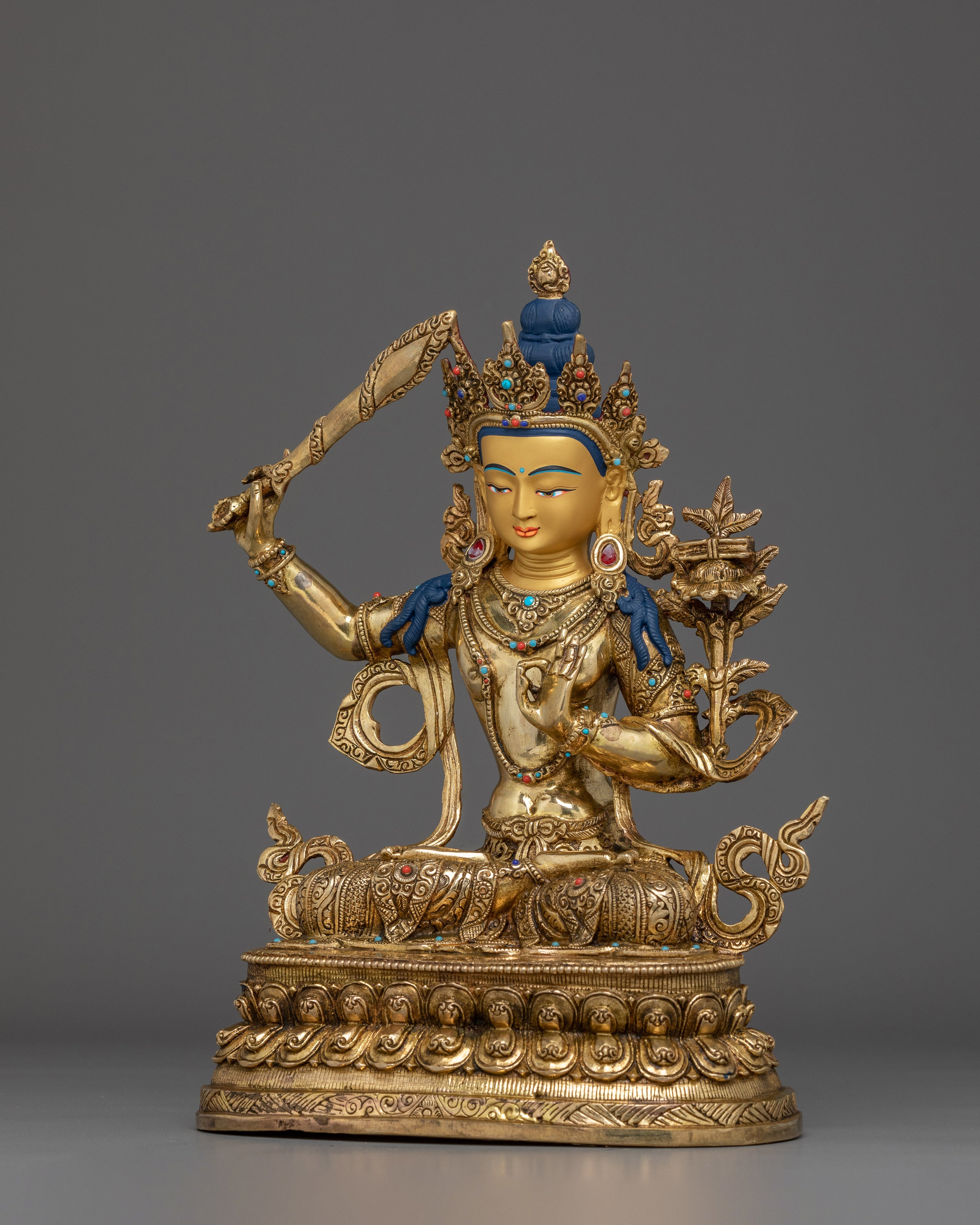 Flaming Sword Holder Manjushri Statue