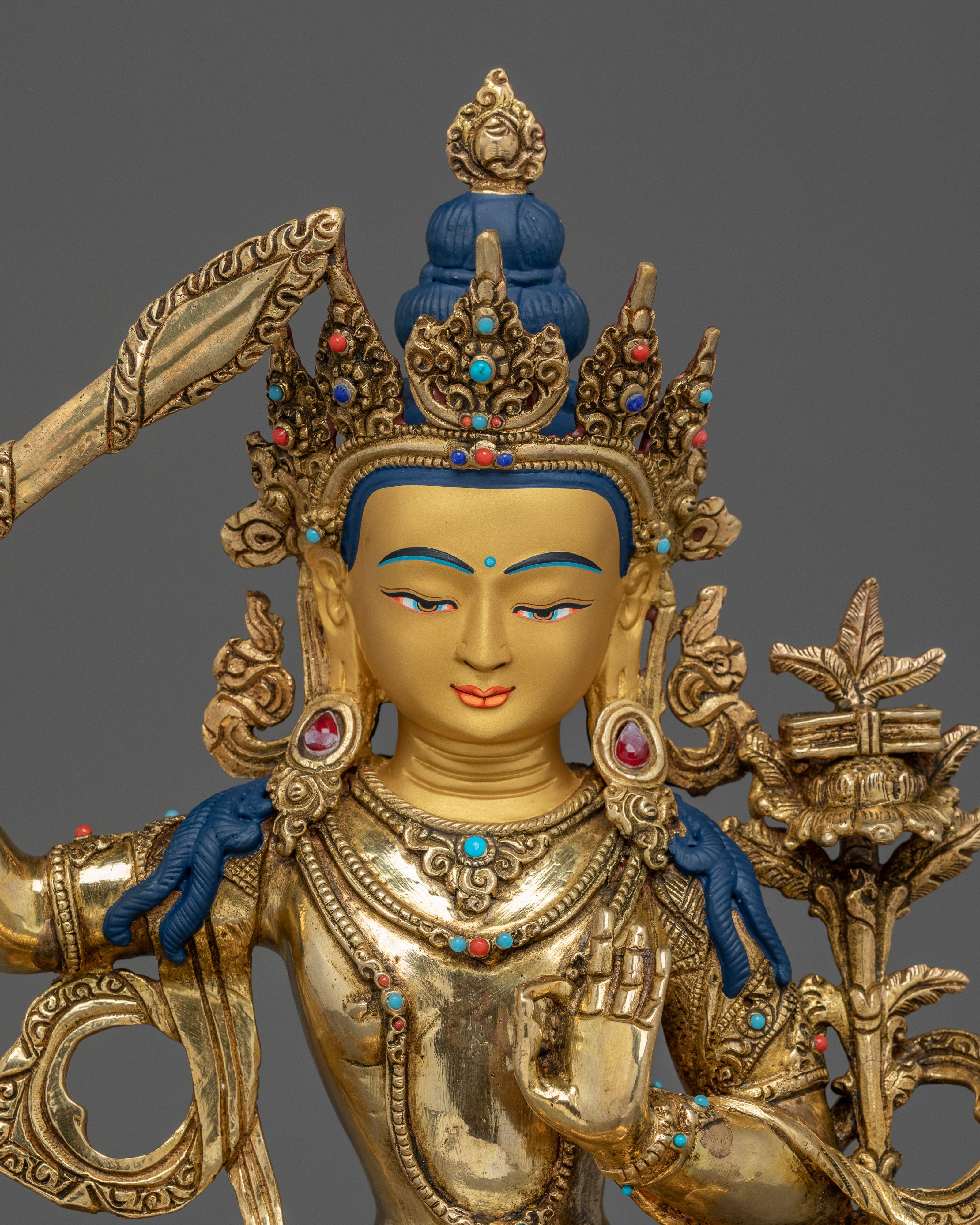 Flaming Sword Holder Manjushri Statue