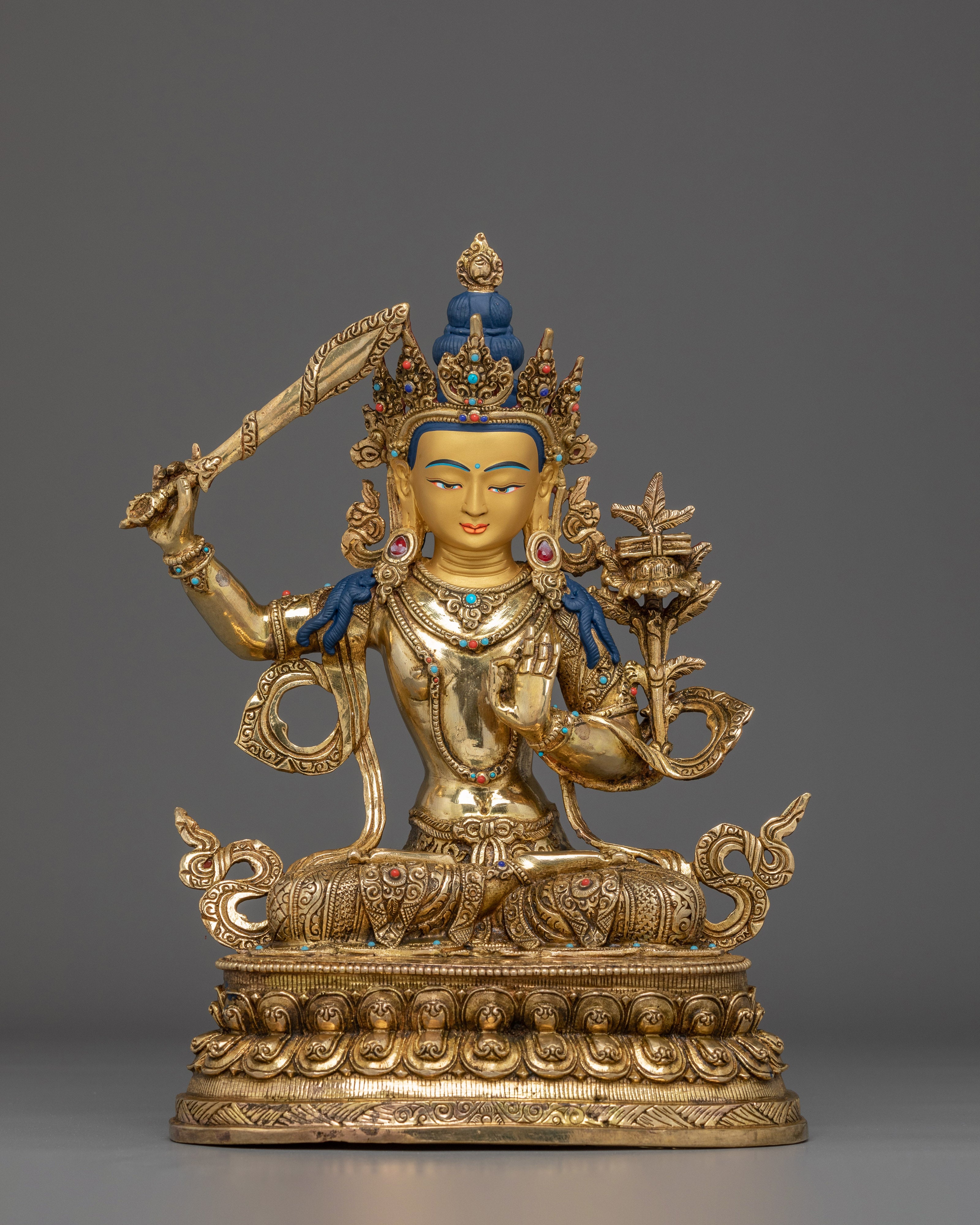Flaming Sword Holder Manjushri Statue 