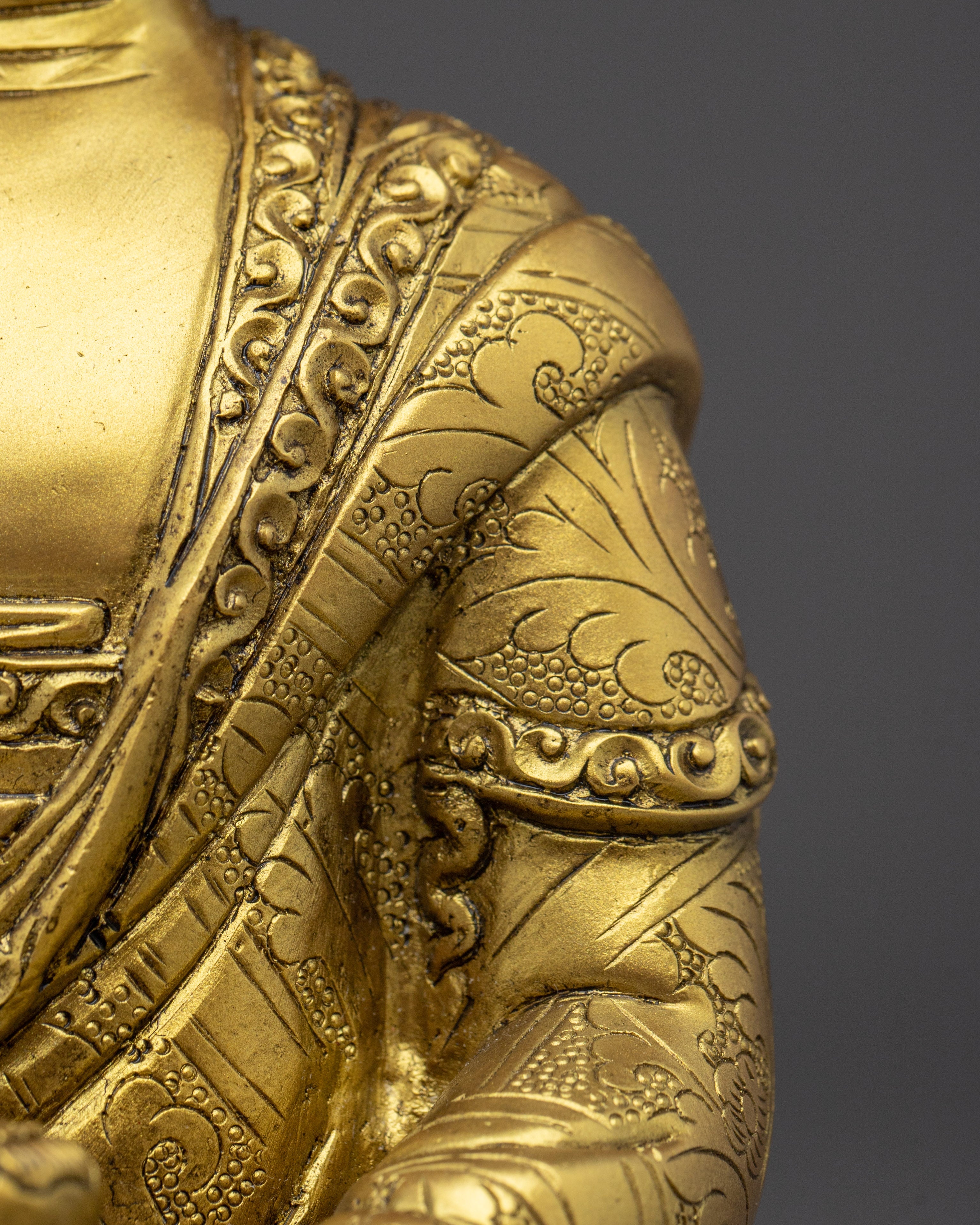 Golden Handmade Shakyamuni Buddha Sculpture | Historical Buddha