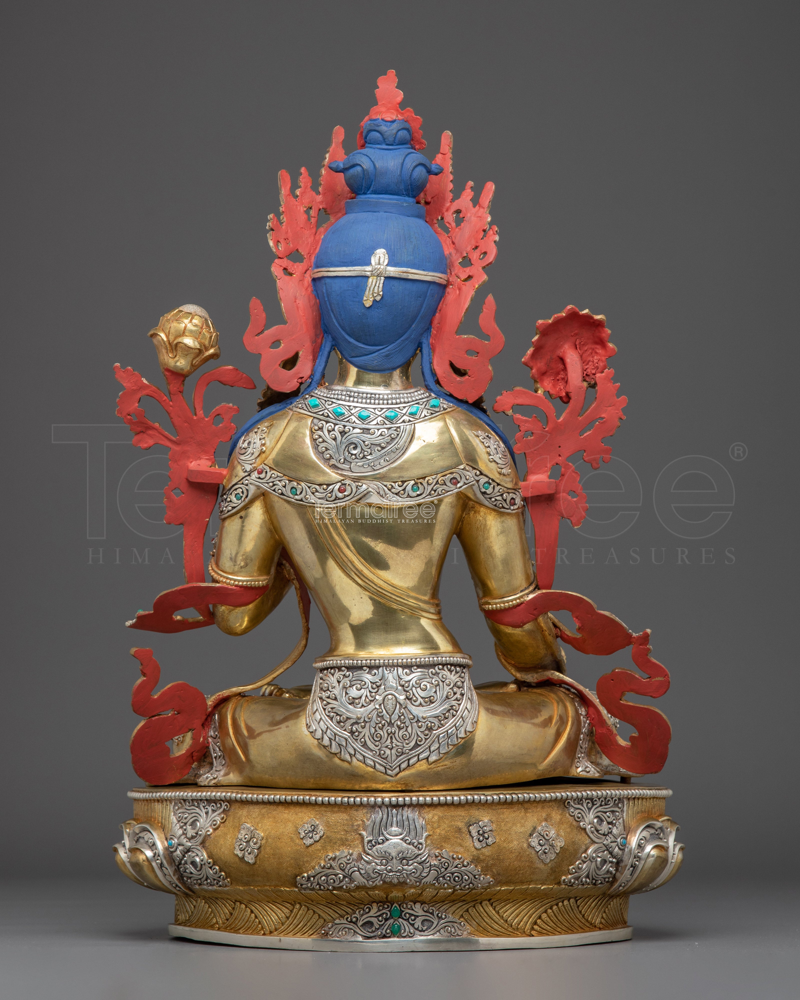 Handmade Golden Statue of Sita Tara | White Tara - Tibetan Healing Deity