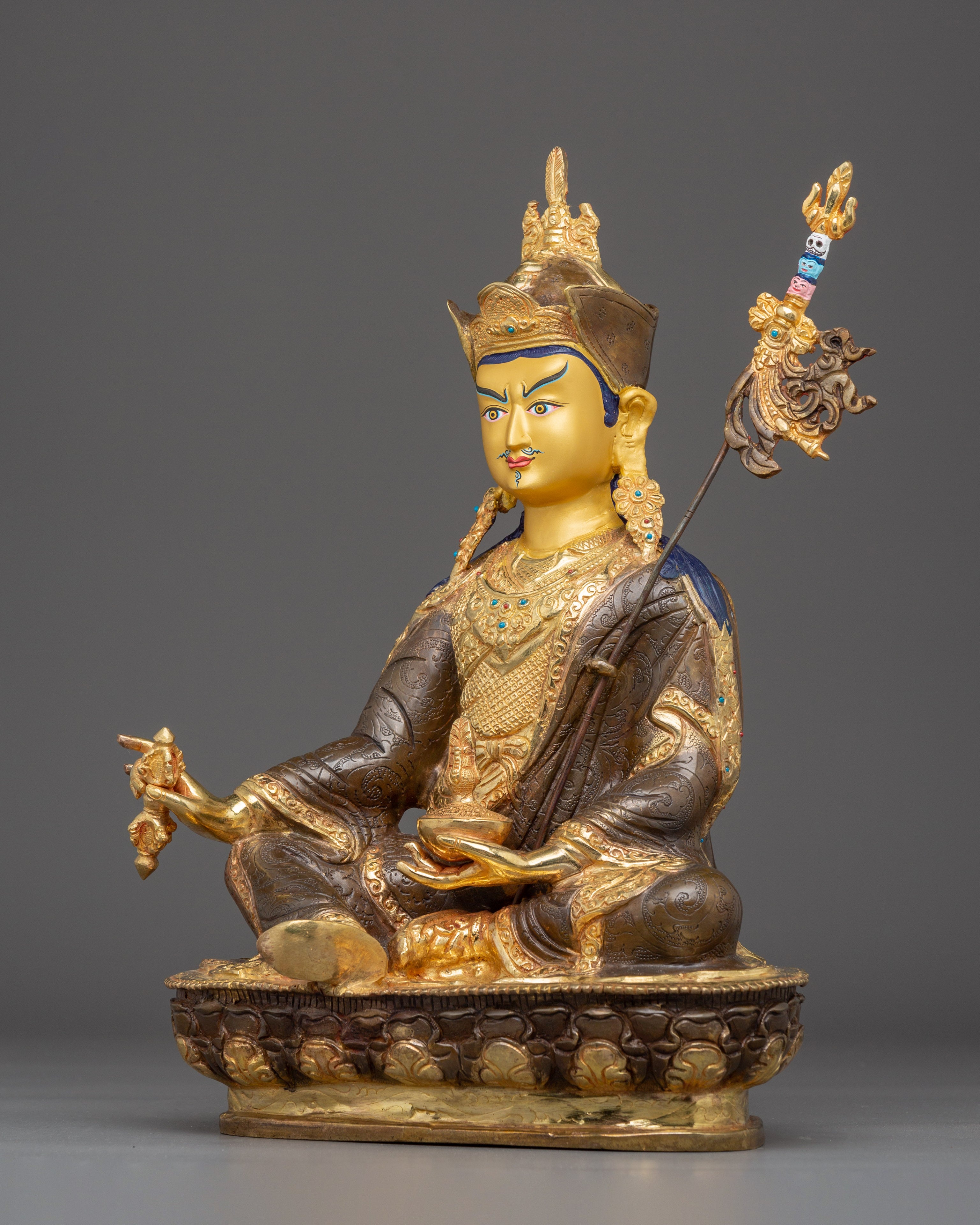 The Golden Guru Rinpoche Art - Himalayan Handcrafted Artwork