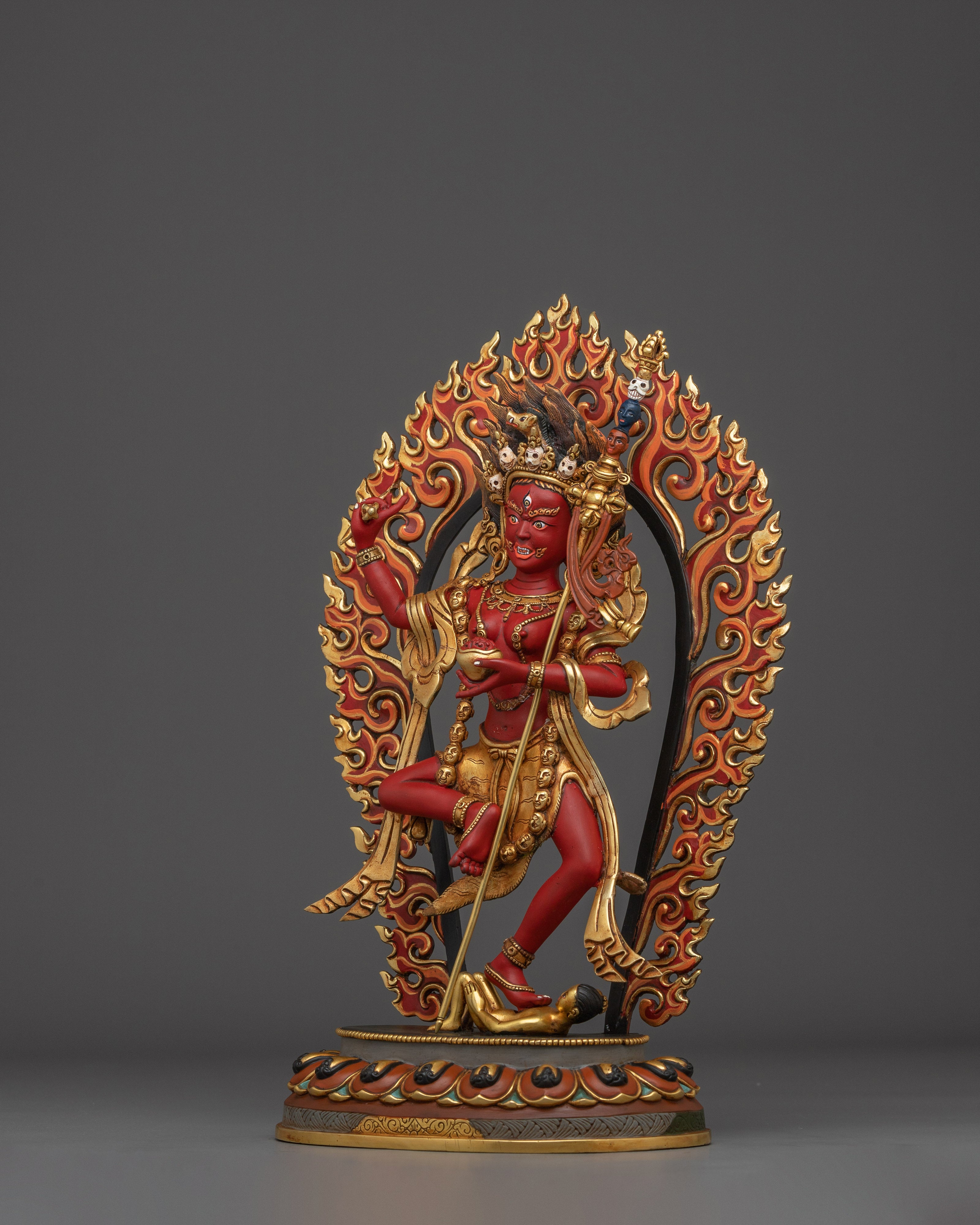 Red Troma Nagmo Statue: Tibetan Tantric Yogini