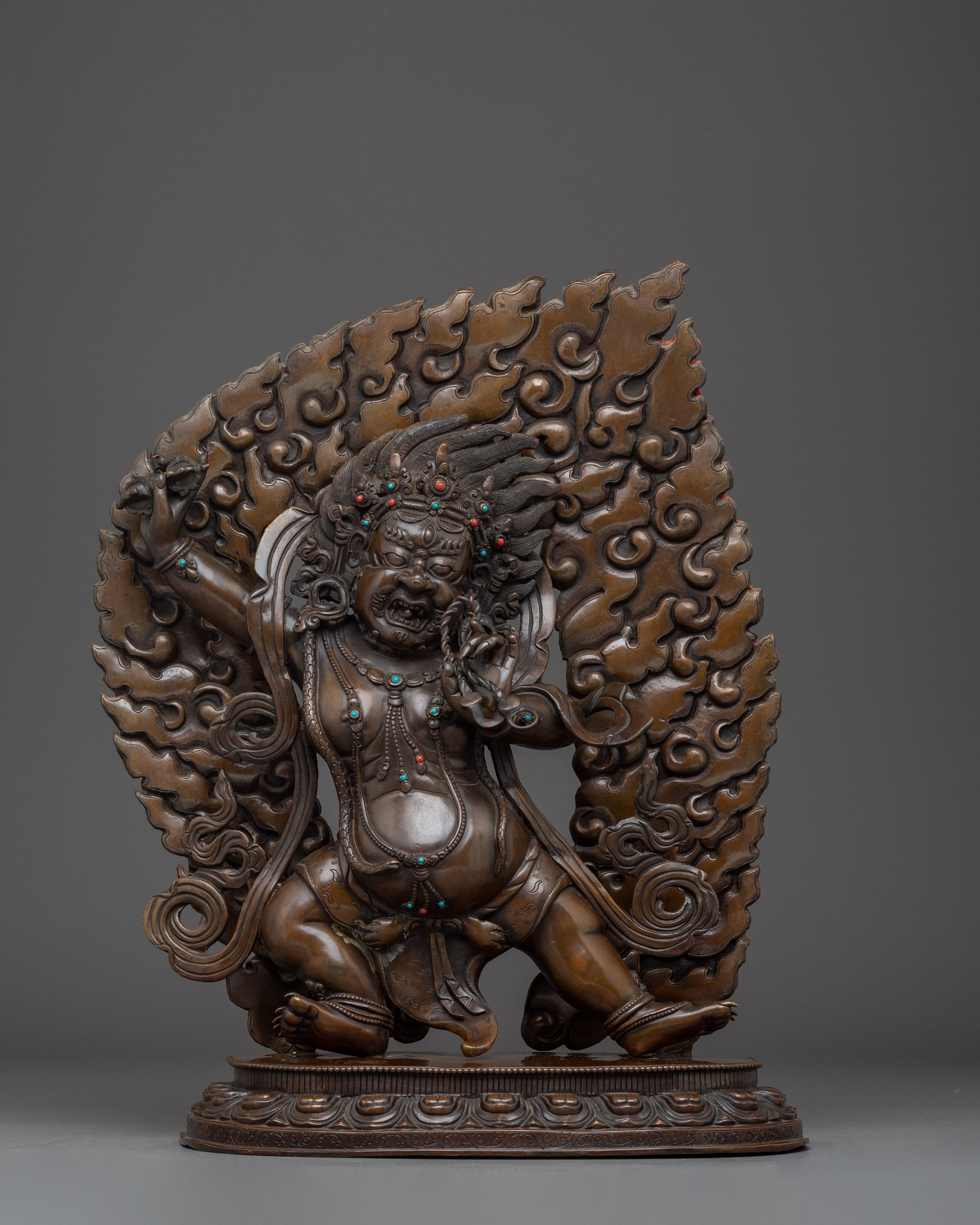 Vajrapani Oxidized Statue: The Dharma Protector