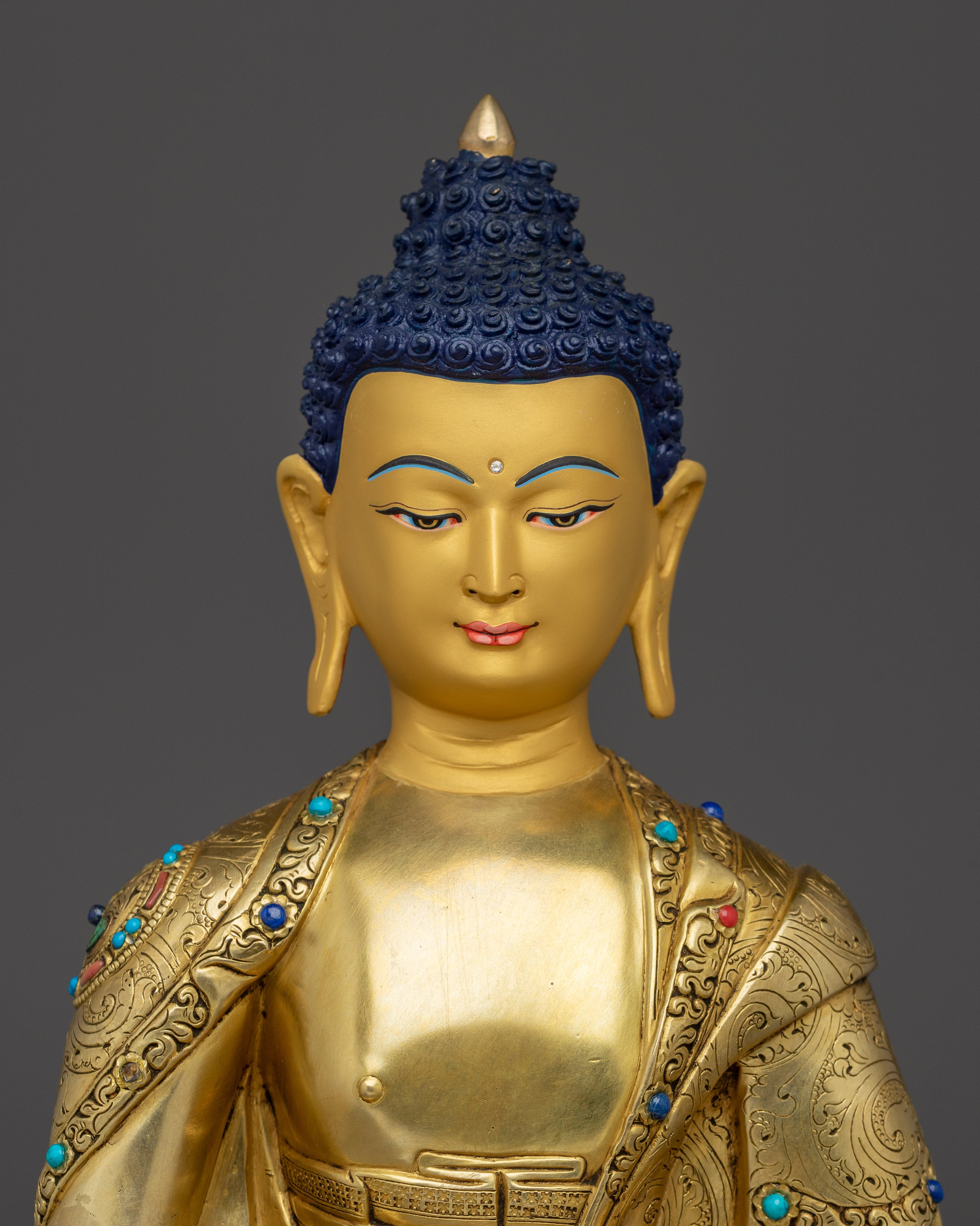 Gold Gilded Amitabha Buddha Artwork | Handcrafted Himalayan Statue