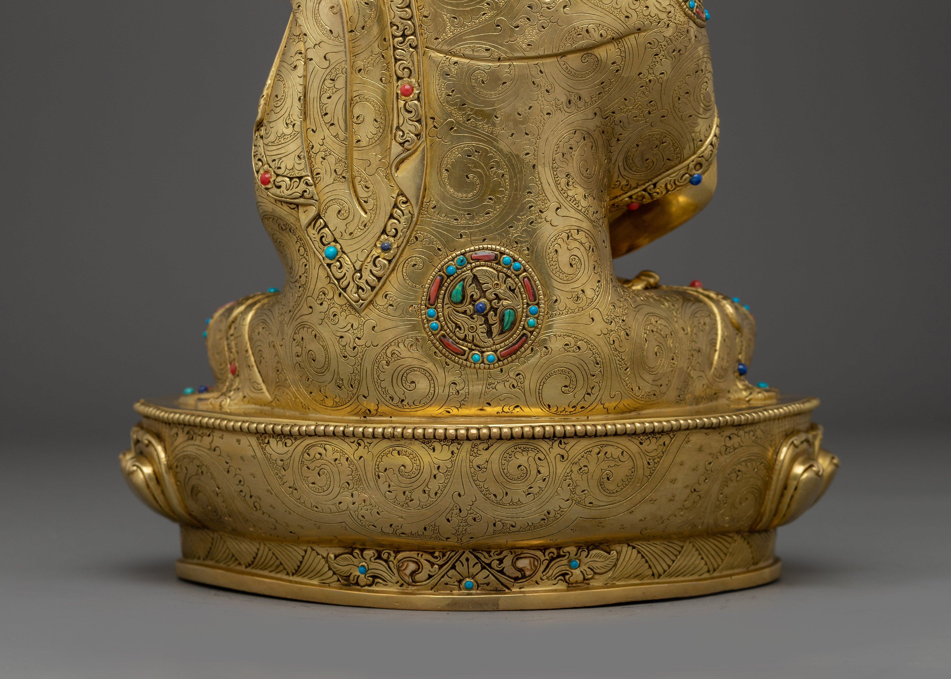 Gold Gilded Amitabha Buddha Artwork | Handcrafted Himalayan Statue