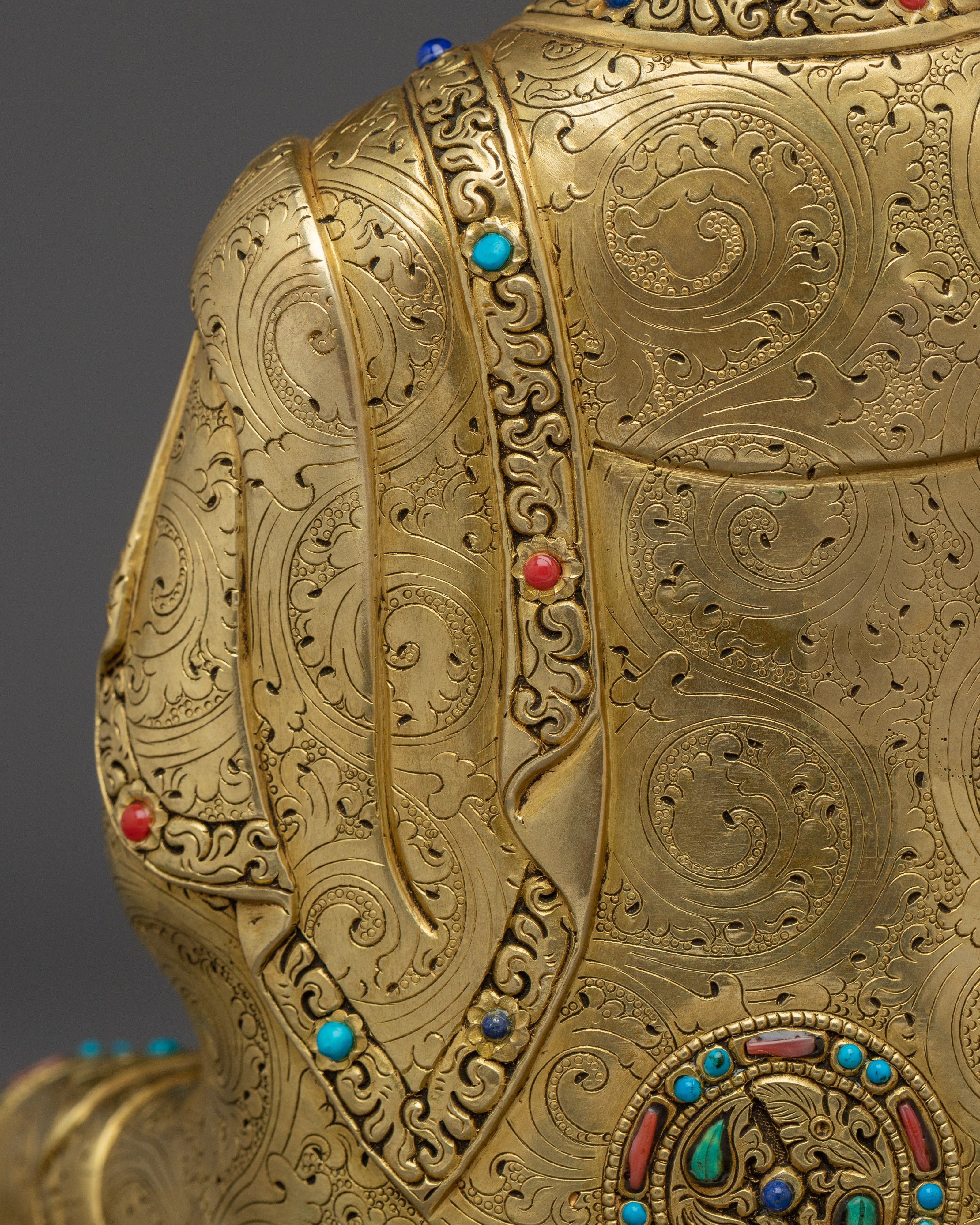 Gold Gilded Amitabha Buddha Artwork | Handcrafted Himalayan Statue
