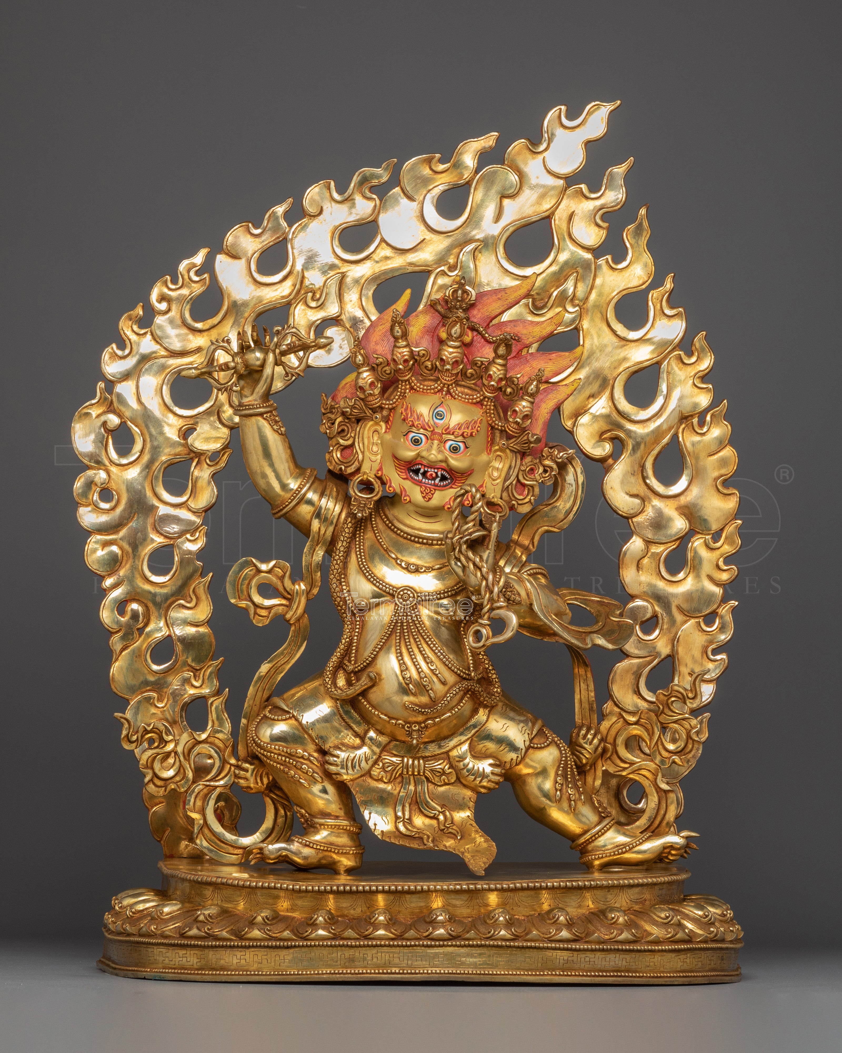 Wrathful Bodhisattva Vajrapani Golden Statue