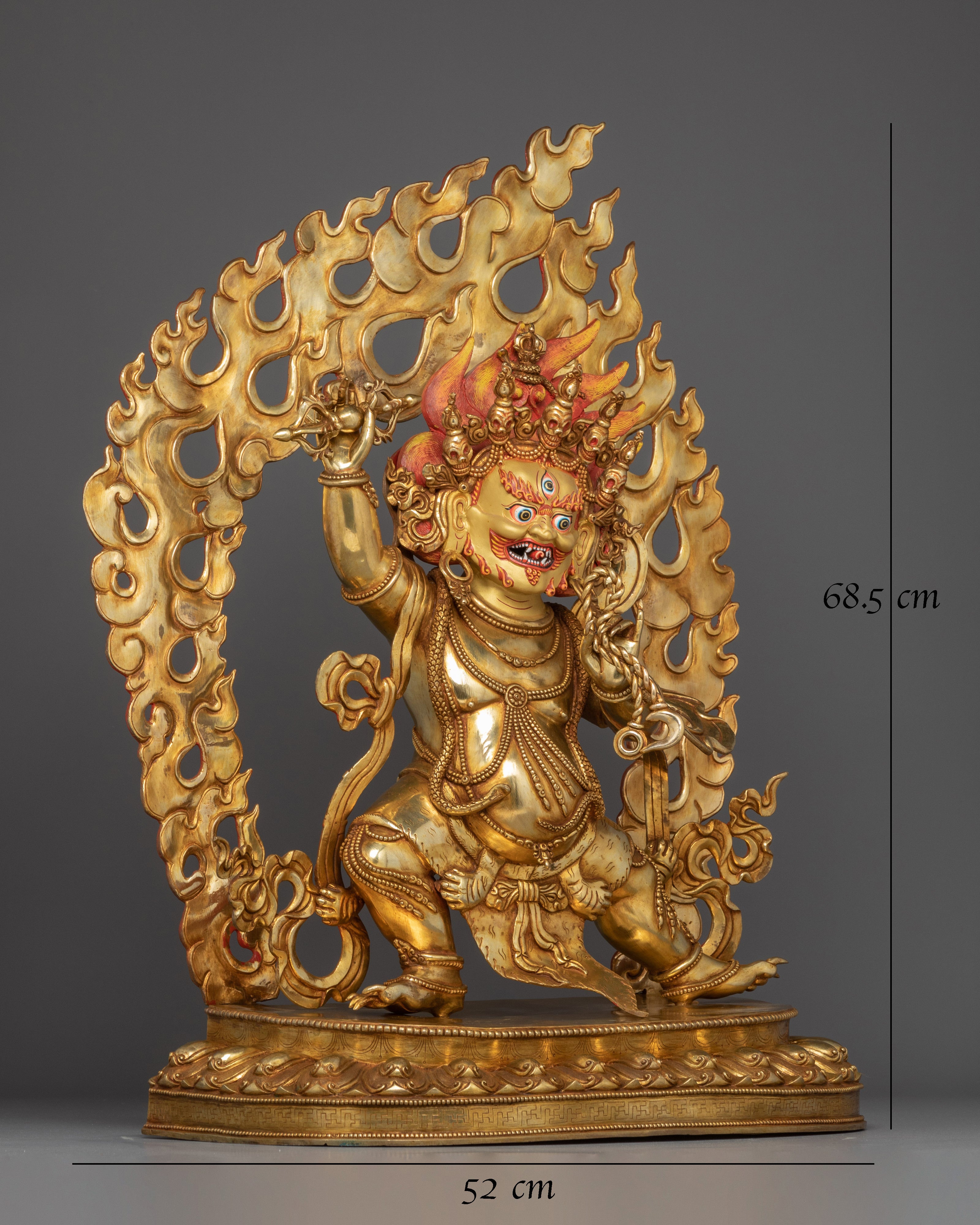 Wrathful Bodhisattva Vajrapani Golden Statue 
