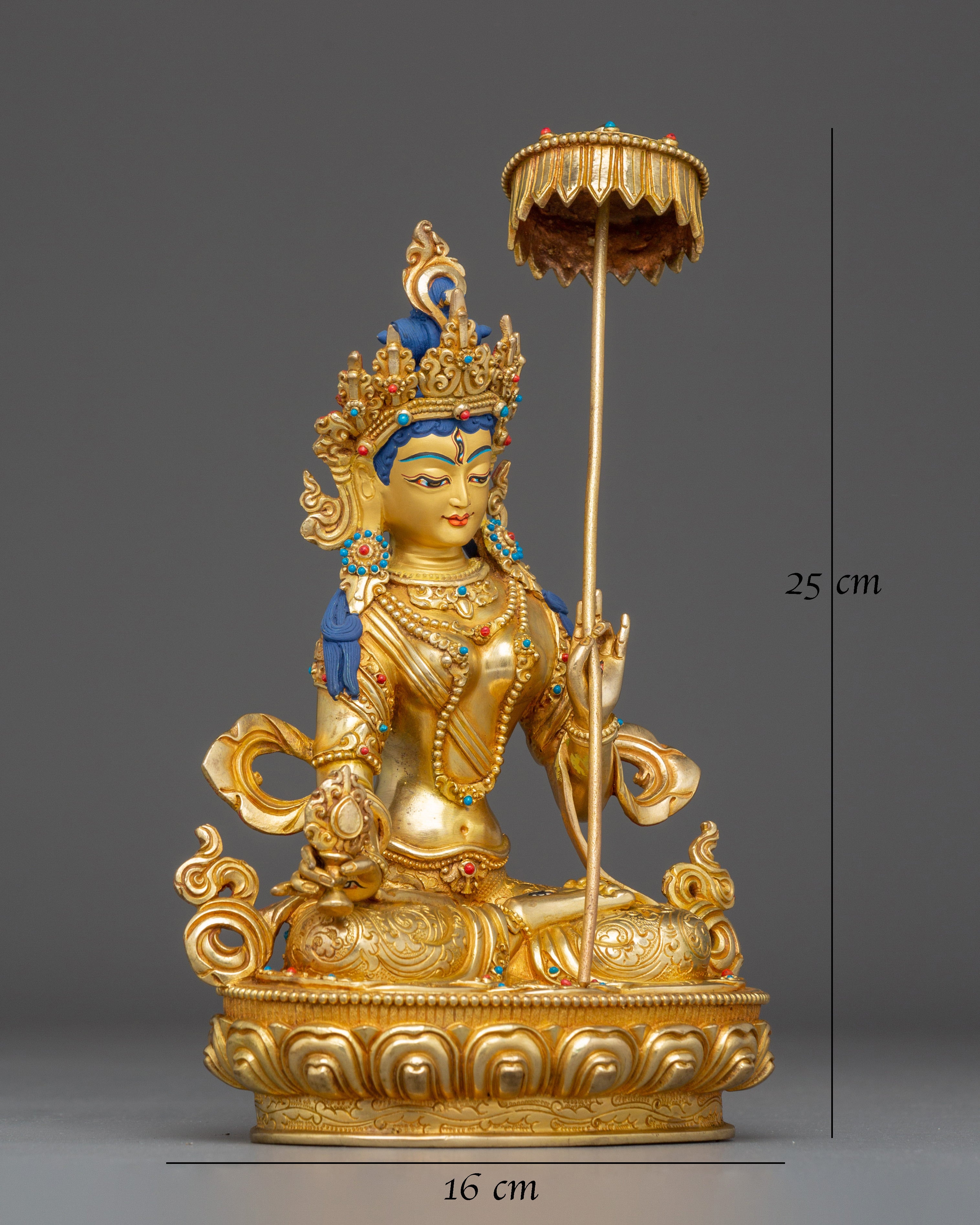 White Parasol Deity Dukar Statue 
