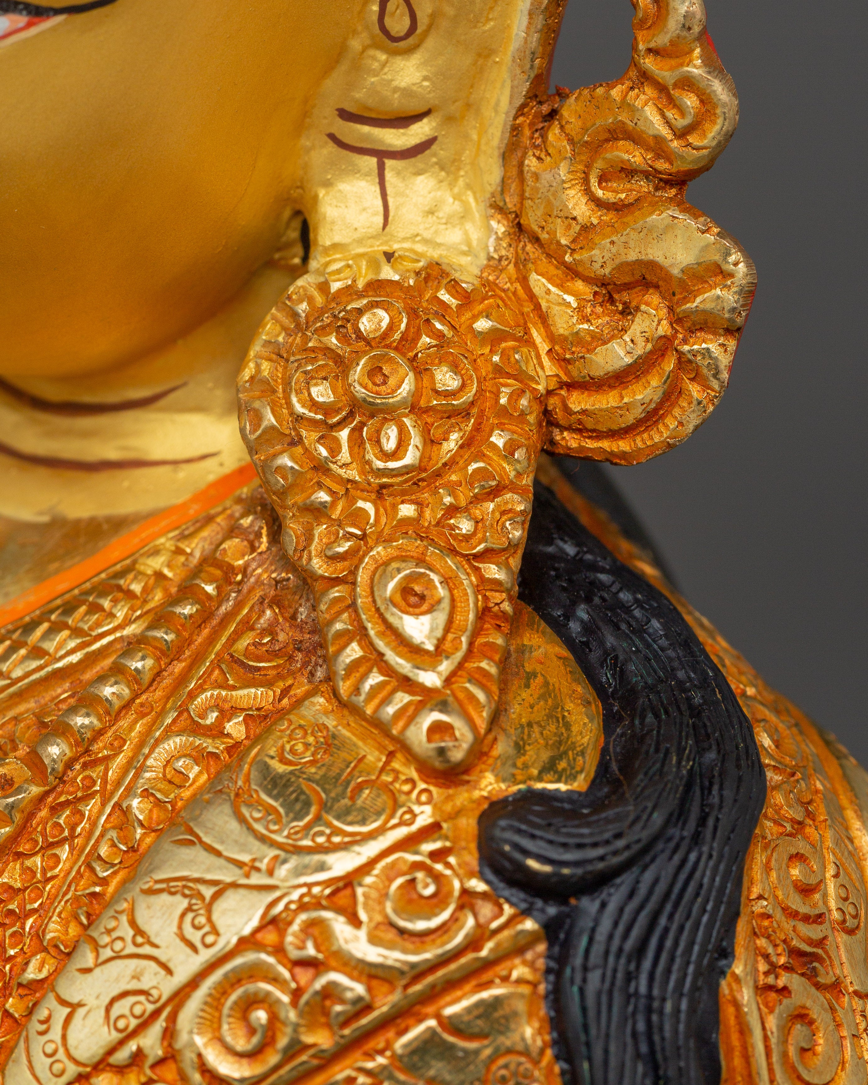 Guru Rinpoche, Protector of Dharma | Nepali Handcrafted Gold Icon