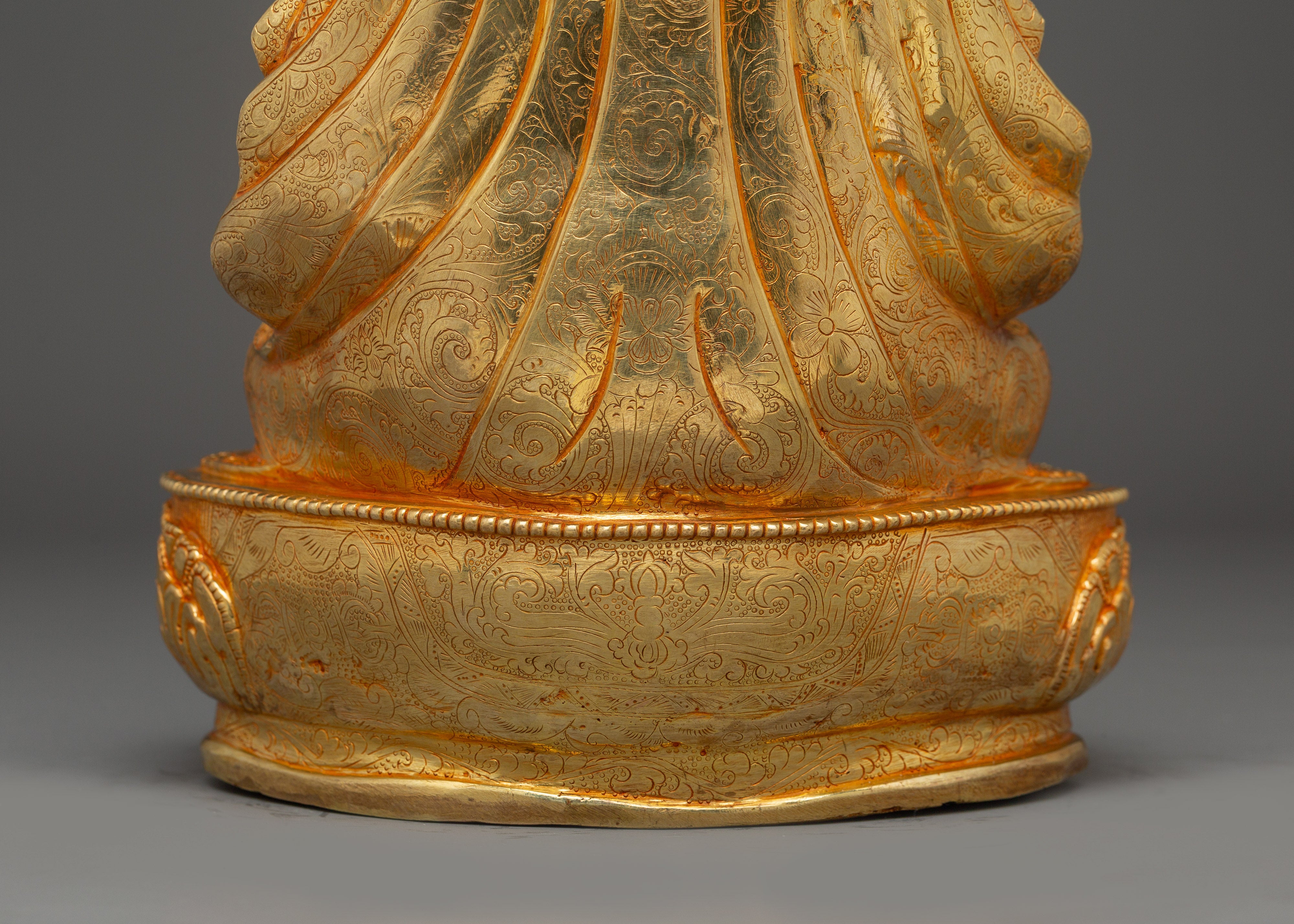 Guru Rinpoche, Protector of Dharma | Nepali Handcrafted Gold Icon