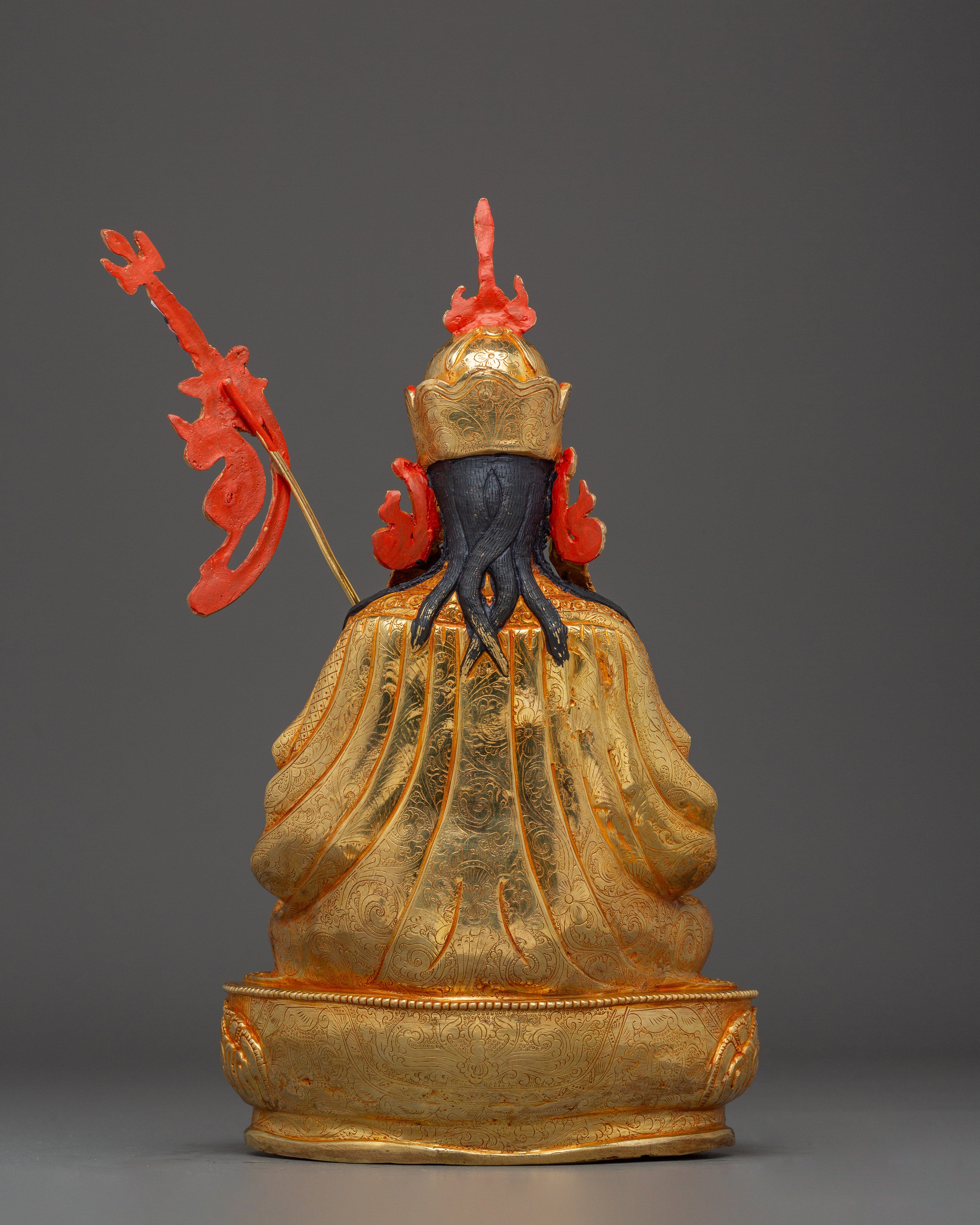 Guru Rinpoche, Protector of Dharma | Nepali Handcrafted Gold Icon