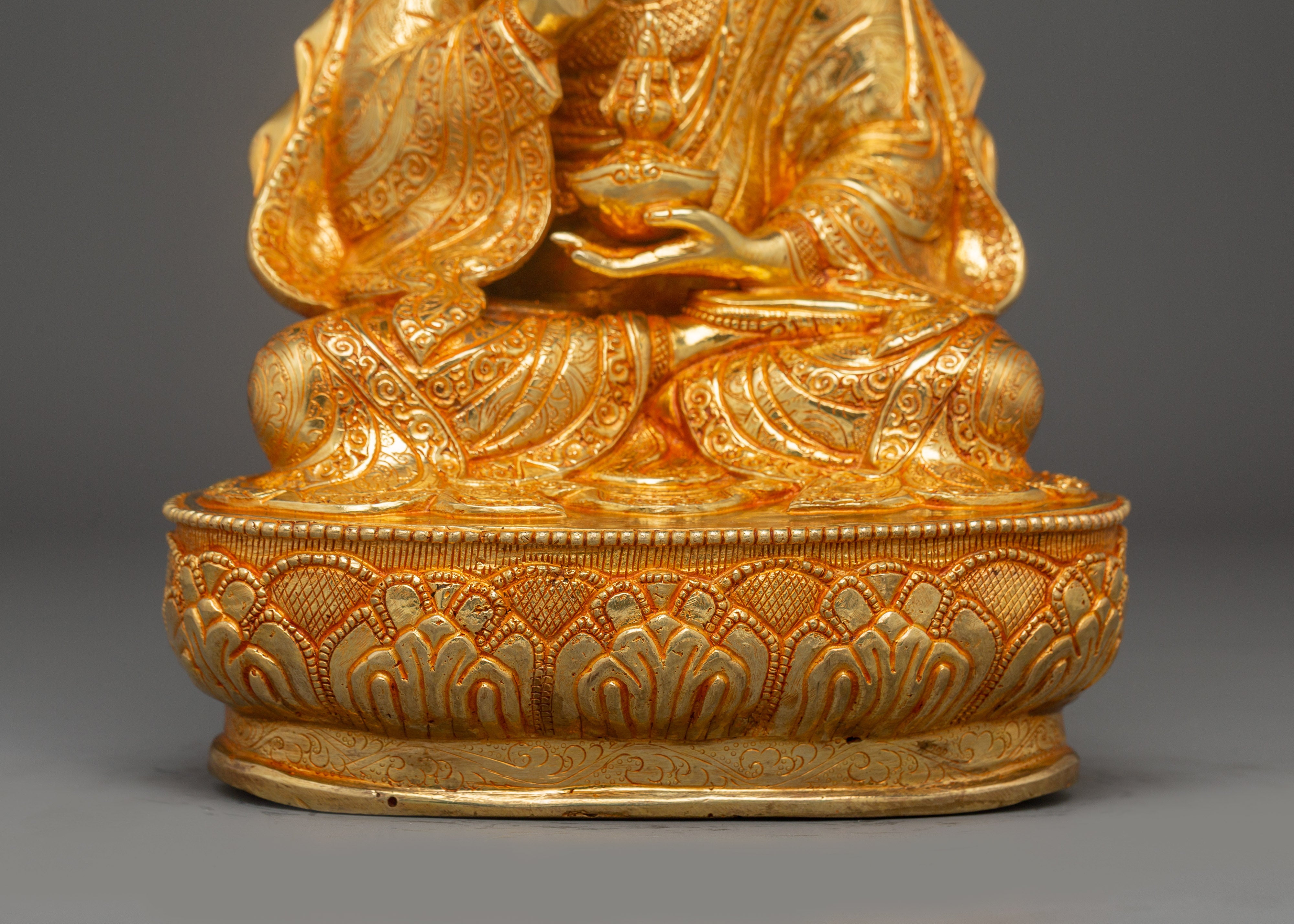 Guru Rinpoche, Protector of Dharma | Nepali Handcrafted Gold Icon