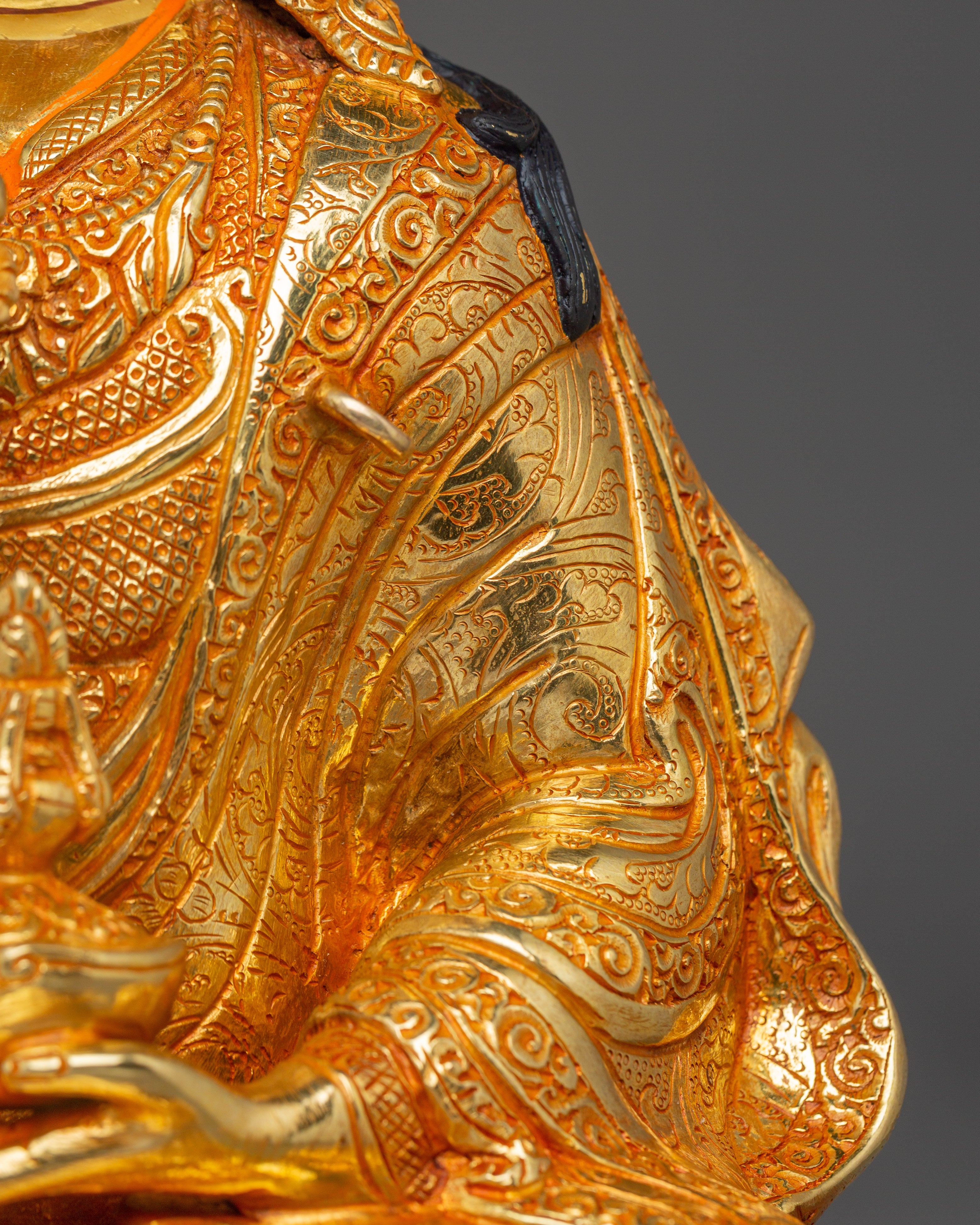 Guru Rinpoche, Protector of Dharma | Nepali Handcrafted Gold Icon