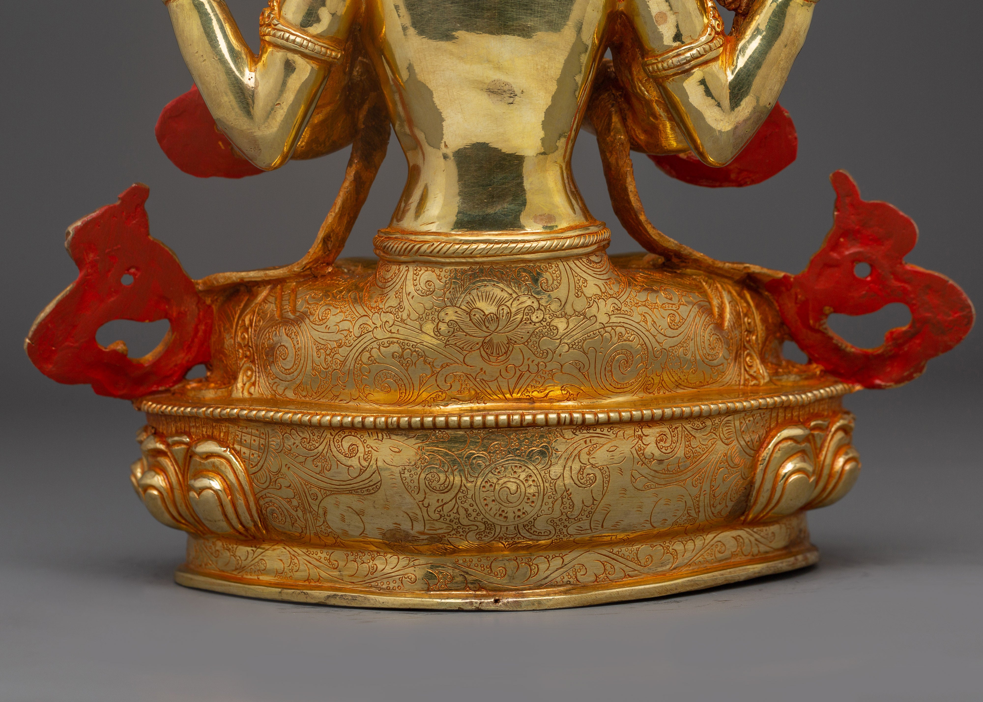 Chenrezig, Enlightened Teacher of Compassion | Nepali Handcrafted Gold Icon