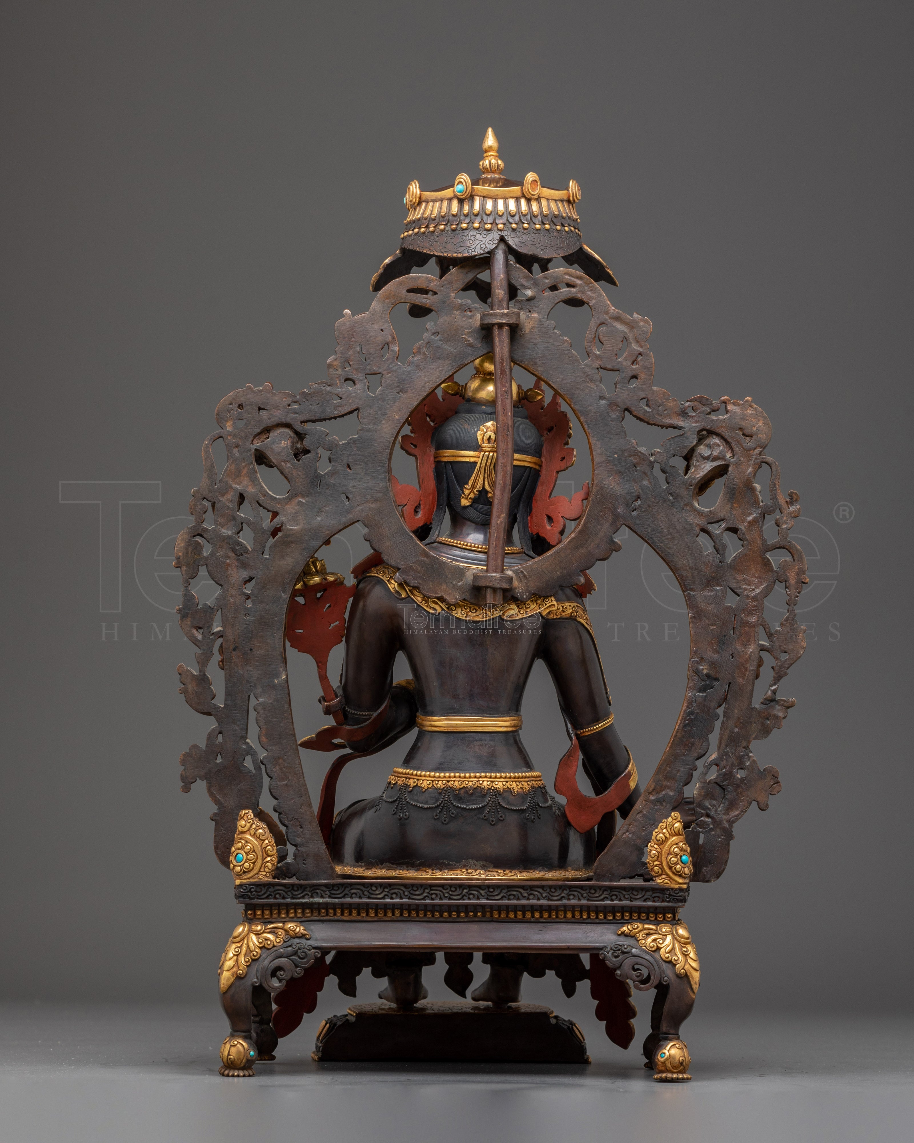 Maitreya Buddha Statue in Oxidized Copper | Sculpture for Peace & Loving Kindness