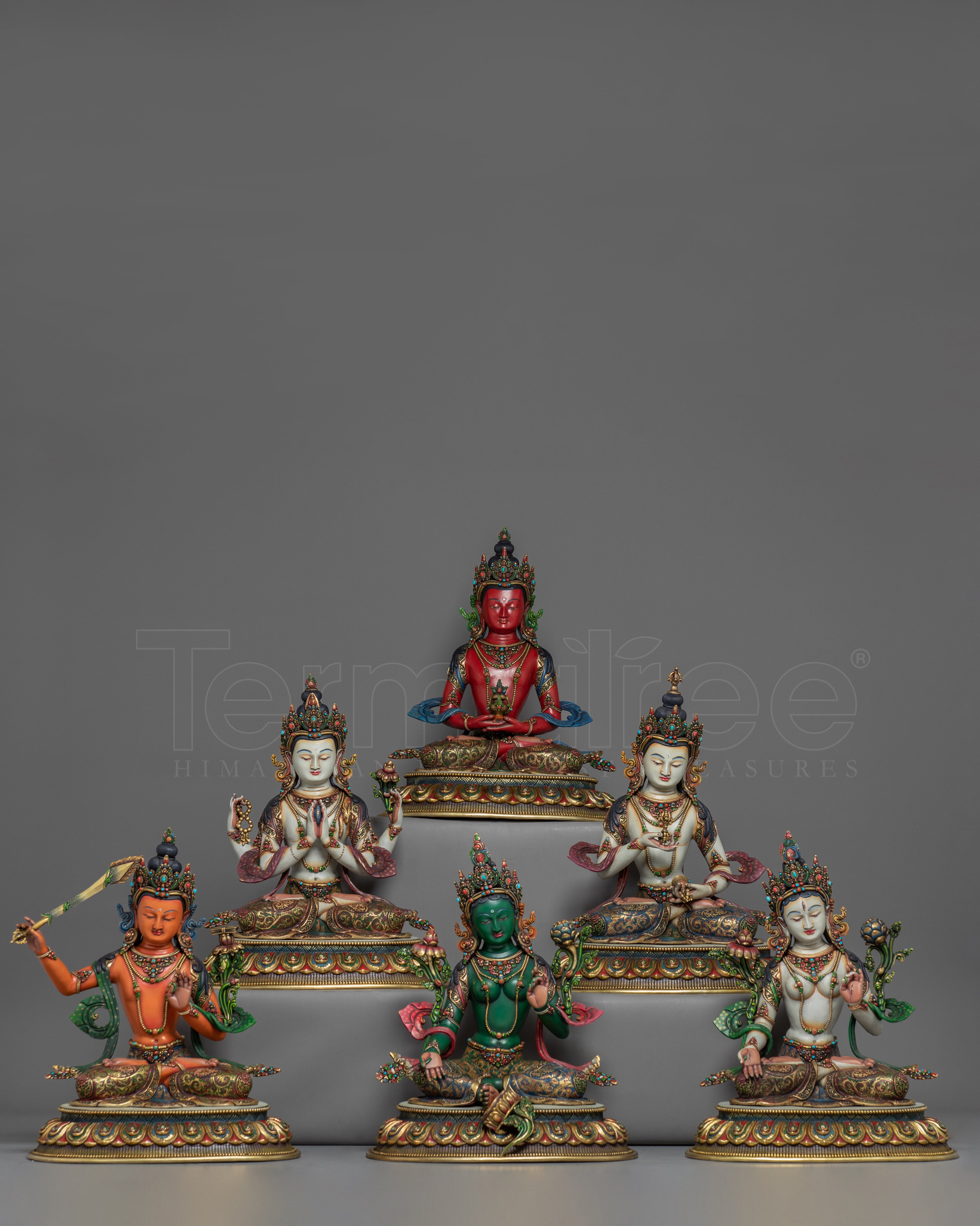 Himalayan Bodhisattva Set | Nepali Handcrafted Statues