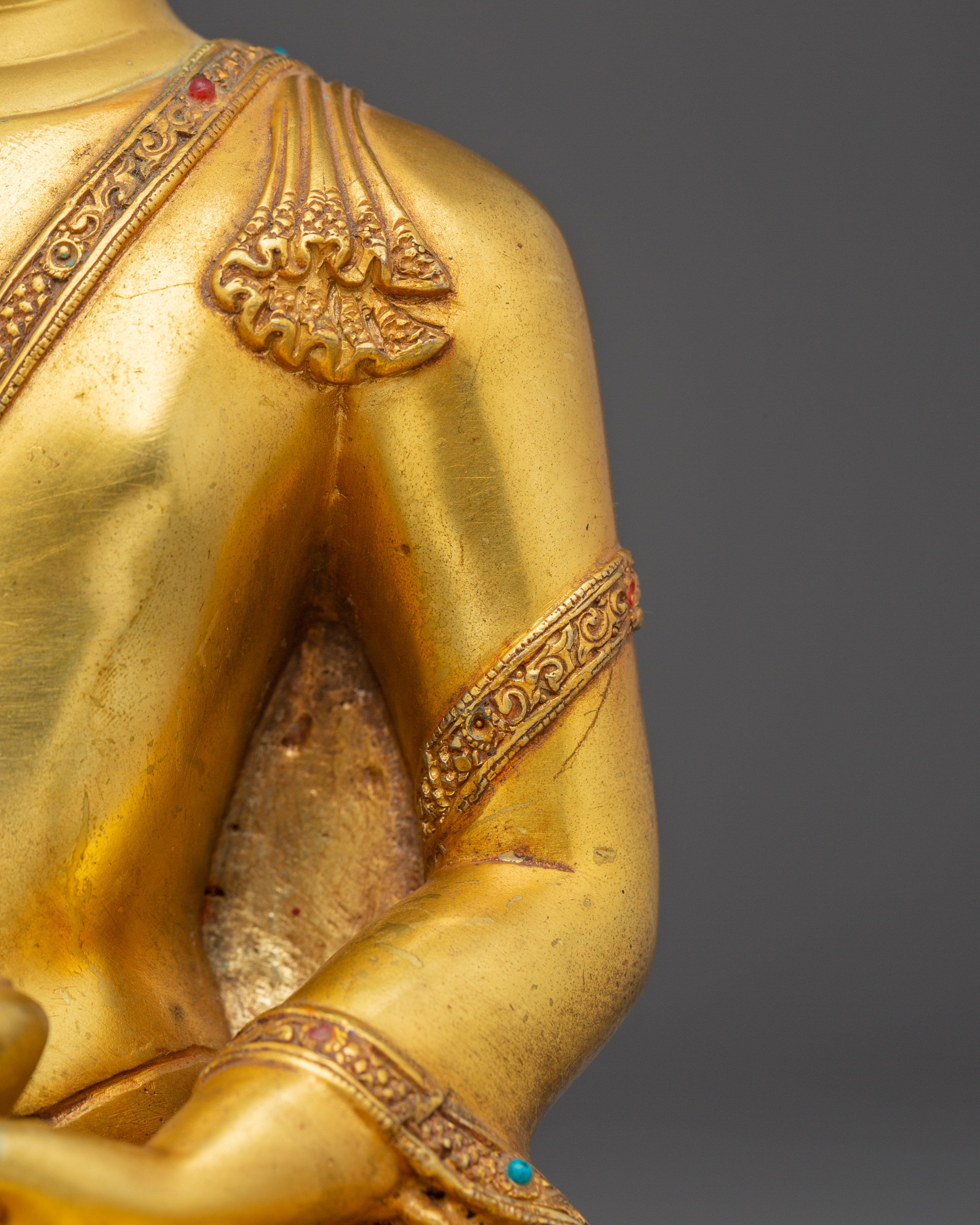 9.8 Inch Golden Shakyamuni Buddha Statue