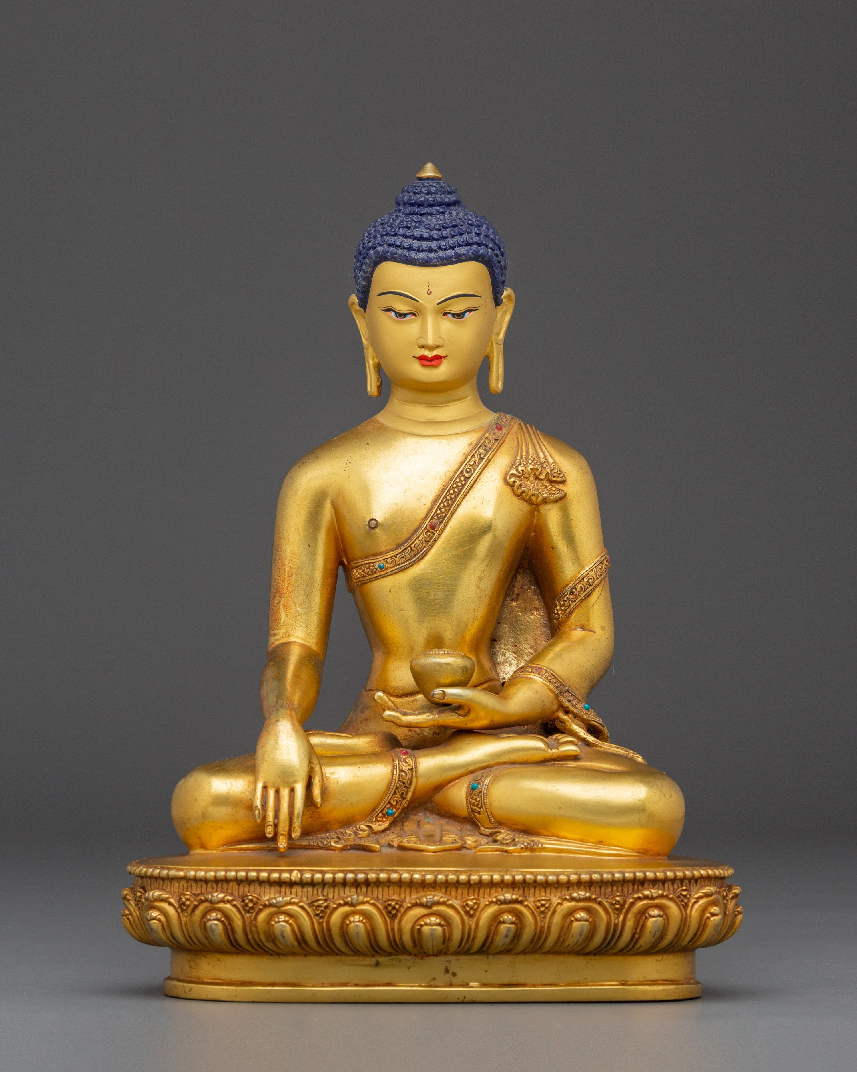 9.8 Inch Golden Shakyamuni Buddha Statue 