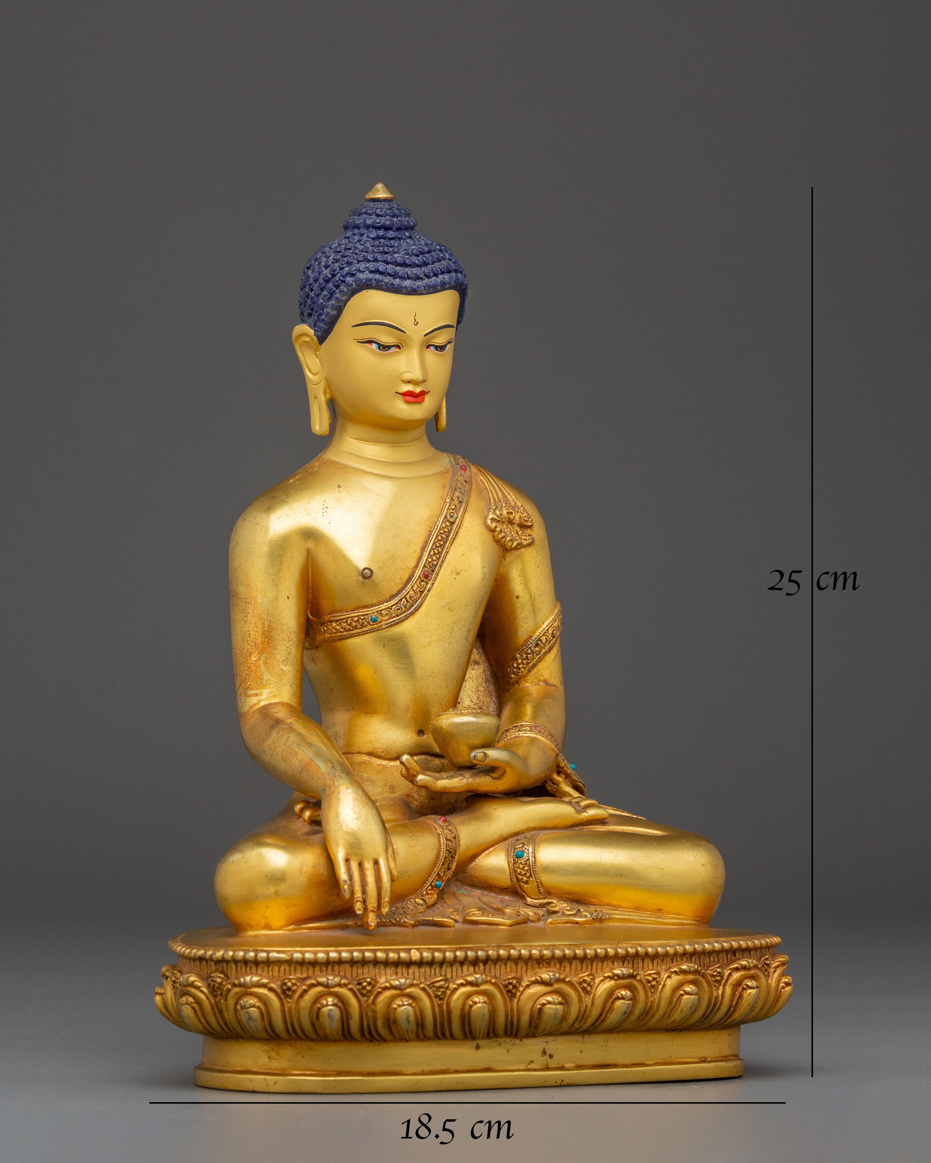 9.8 Inch Golden Shakyamuni Buddha Statue 