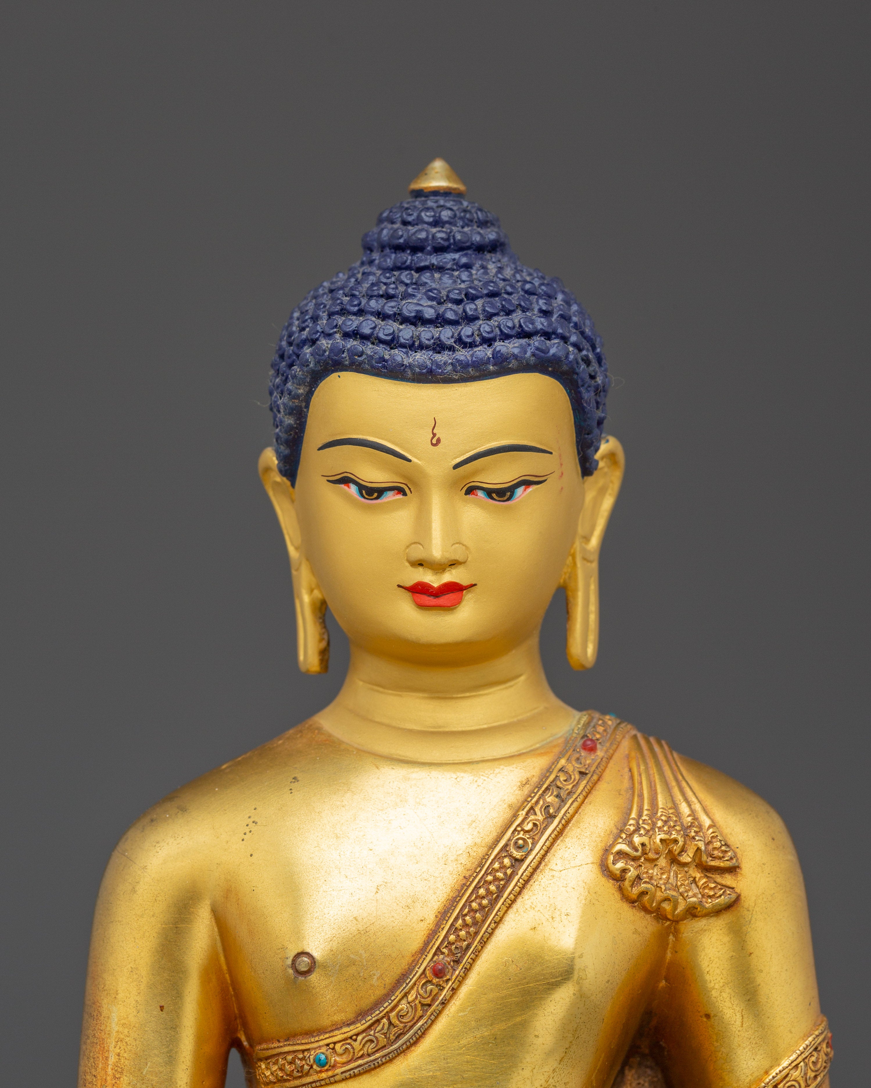 9.8 Inch Golden Shakyamuni Buddha Statue