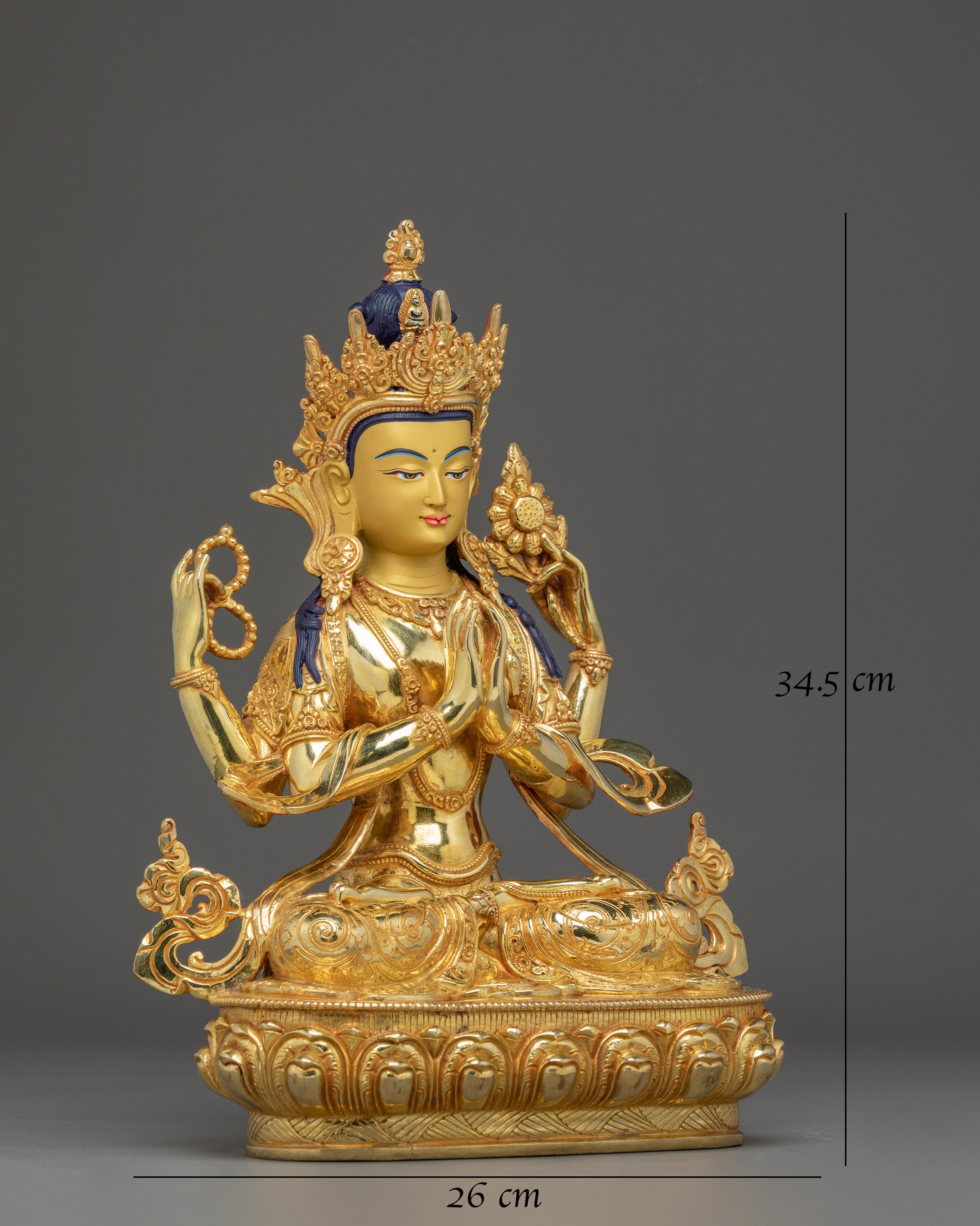 Handmade Chenrezig Statue: The Compassionate Bodhisattva 