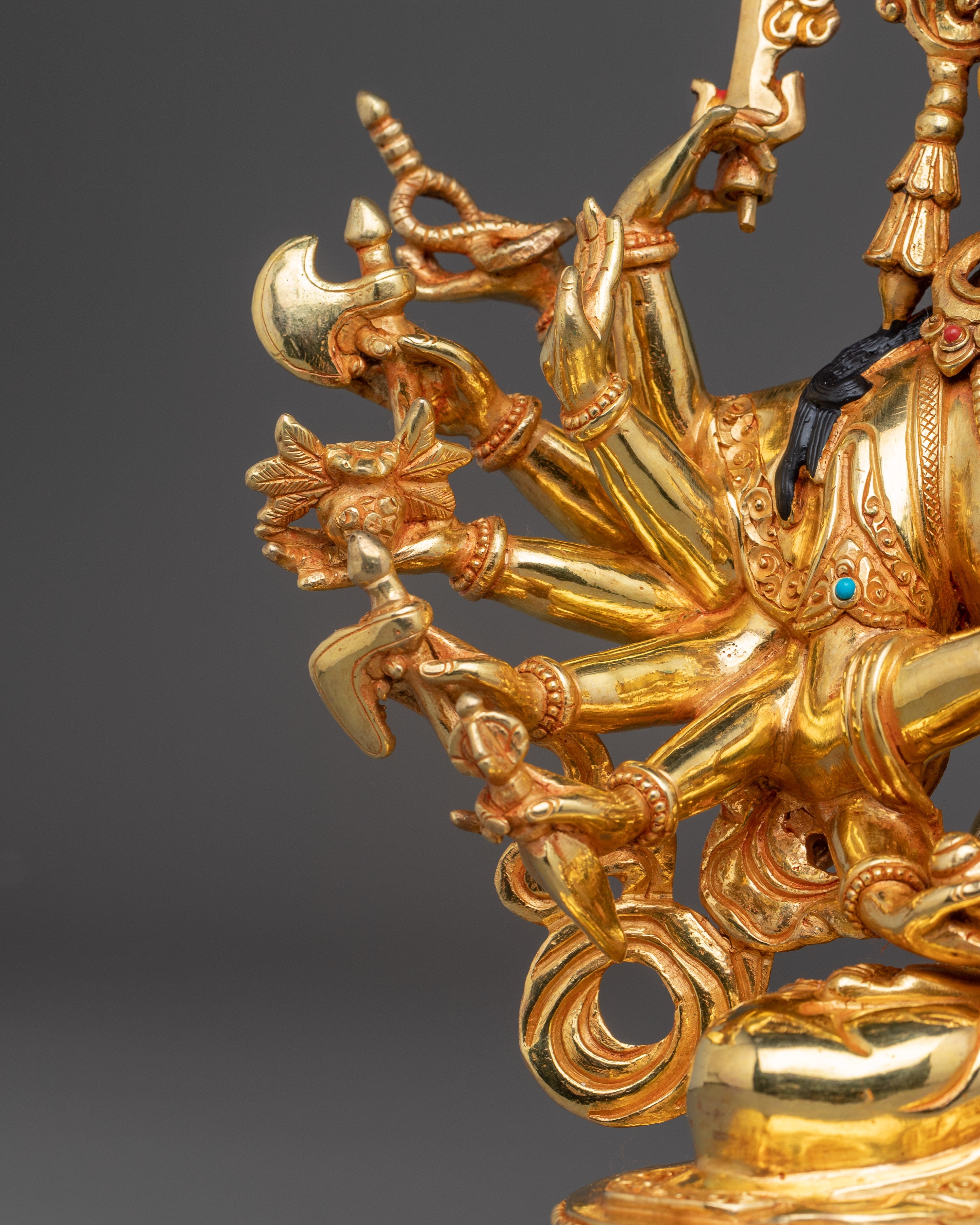 Bodhisattva Cundi Artwork | 24K Gold Gilded Spiritual Statue