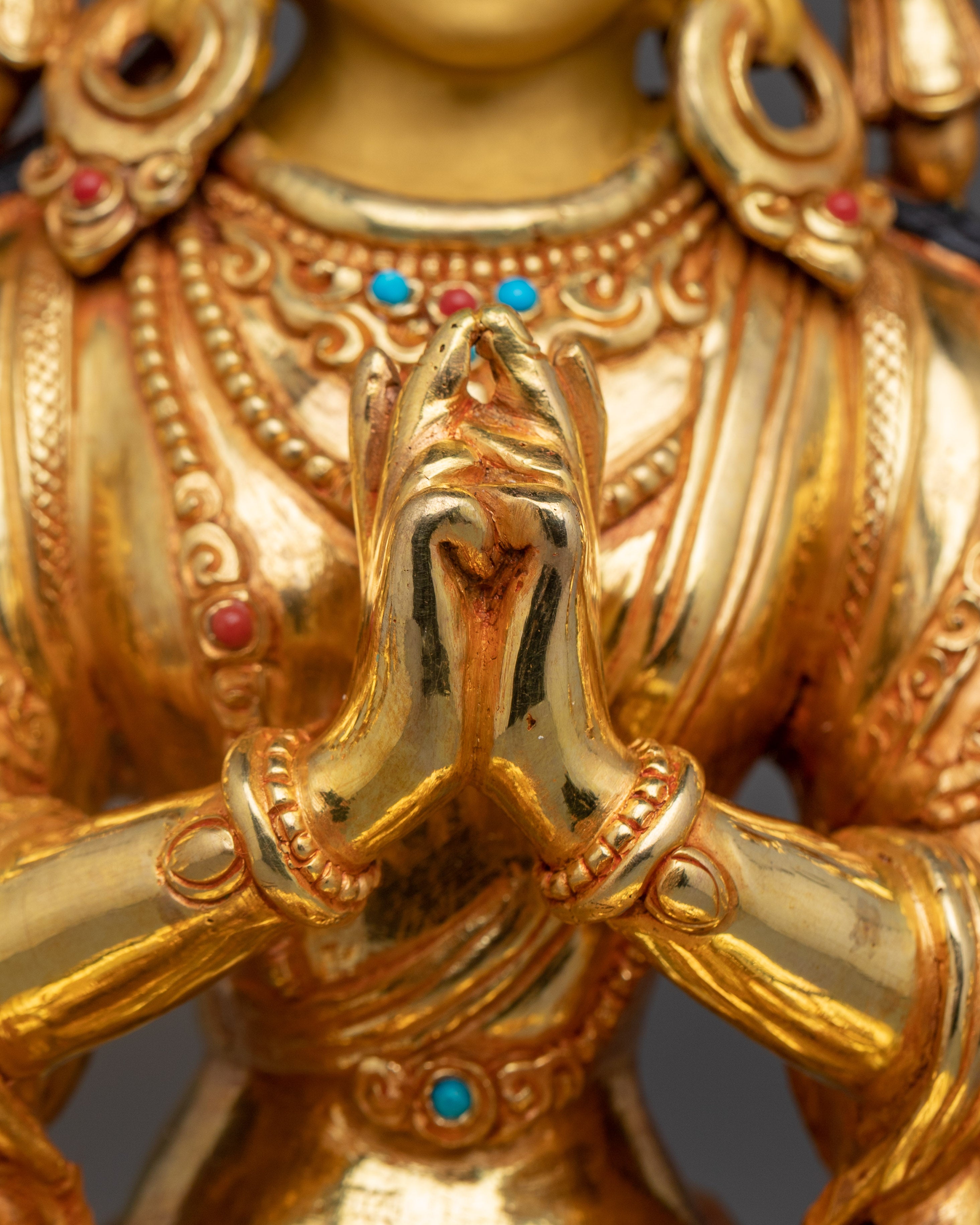 Bodhisattva Cundi Artwork | 24K Gold Gilded Spiritual Statue