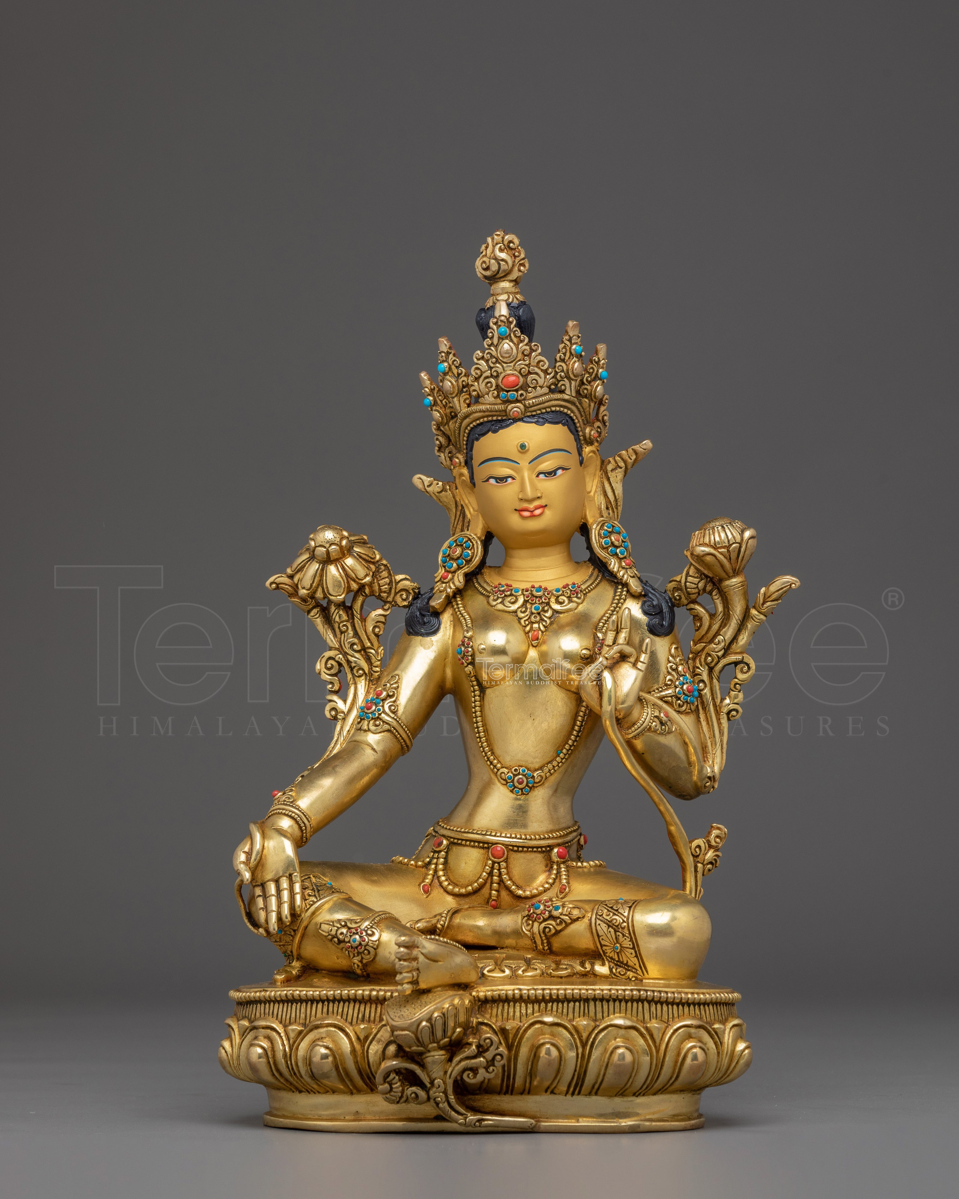 Green Tara Art, Lotus Liberator: Himalayan Feminine Deity